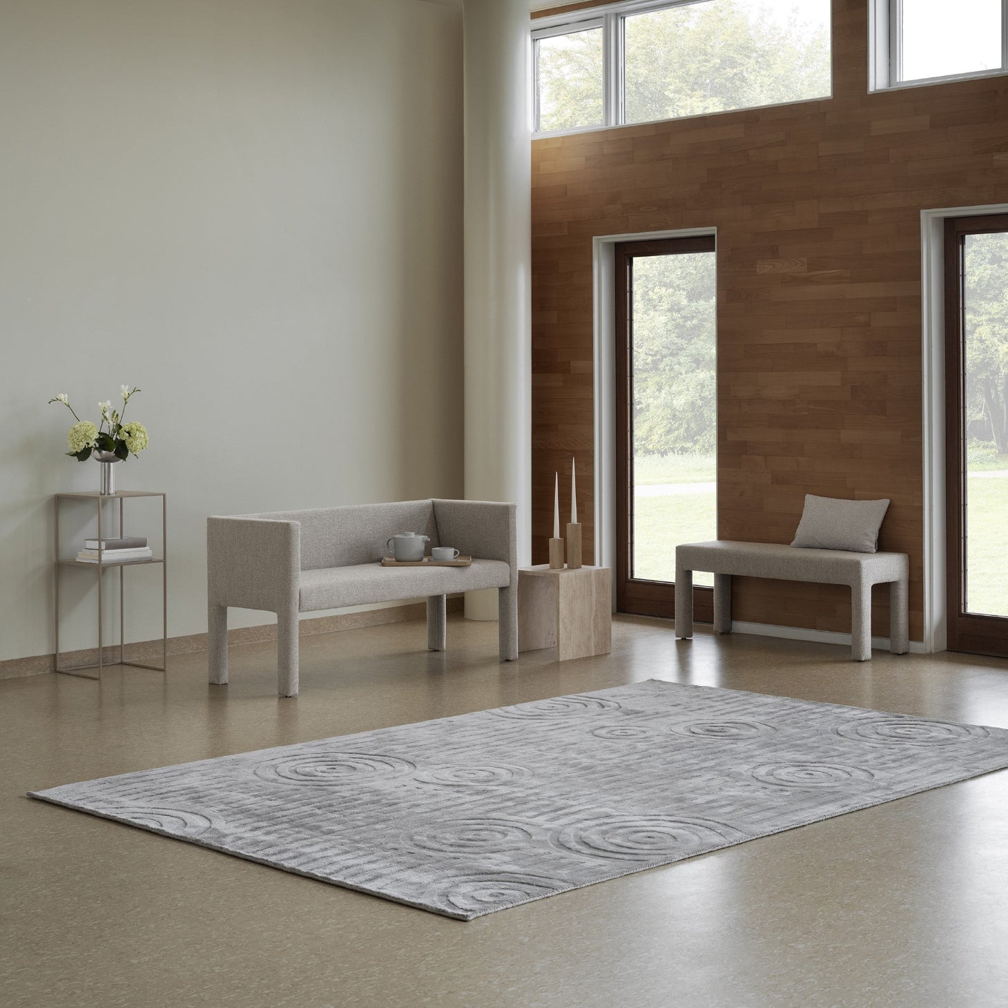 FERA Modern Pedestal Table with Shelf - Sturdy Side Table for Living Room, Bedroom, or Office - Perfect for Holding Lamps, Books, and Decor