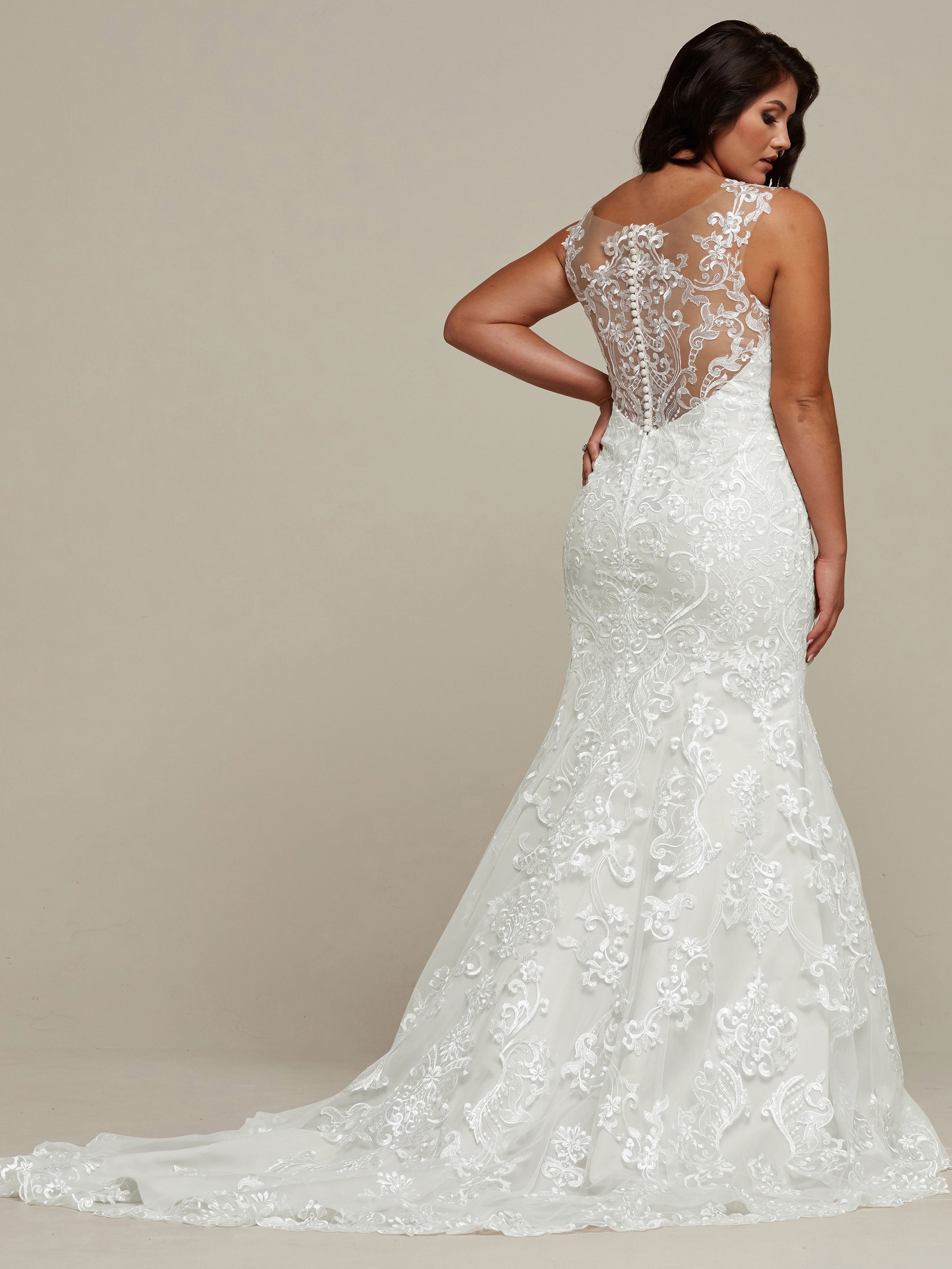 Eliana Elegant Lace Fit and Flare Wedding Dress with Sweetheart Neckline – Perfect for Bridal Ceremonies, Vow Renewals & Romantic Photoshoots