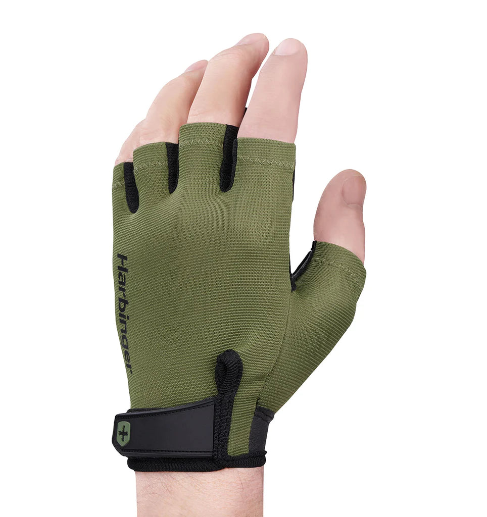 Harbinger Unisex Power Gloves 2.0 - Weightlifting & Cross Training Gloves for Gym, Workout & Fitness - Green