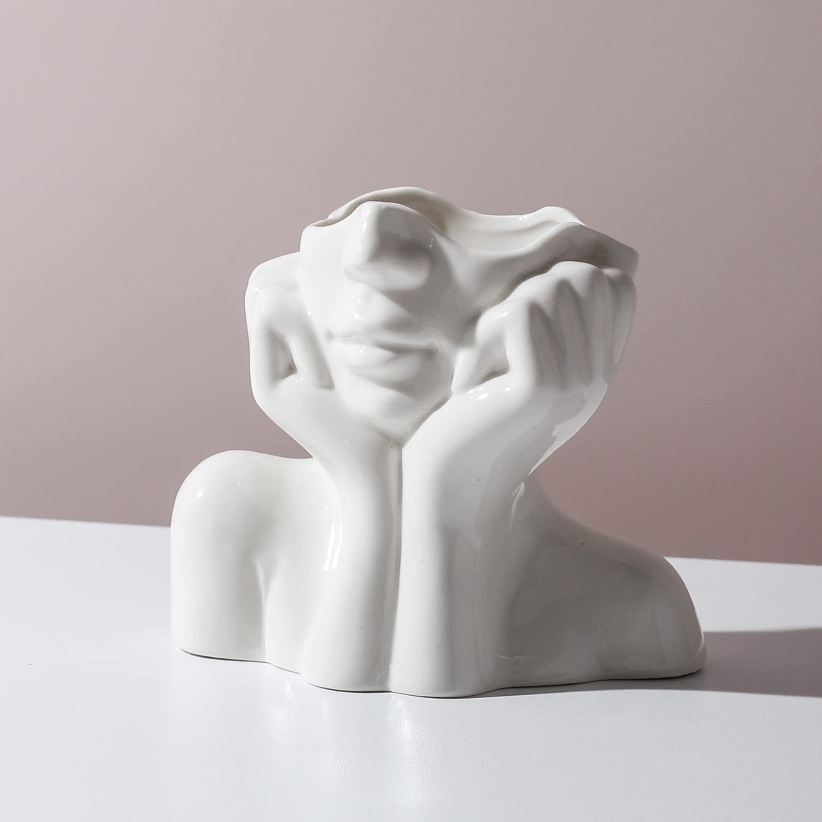 Ceramic Face Vase - 5.5