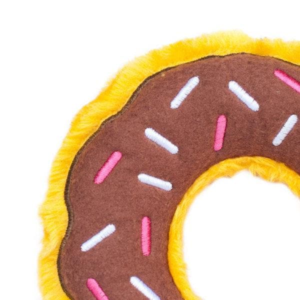 Squeaky Chocolate Plush Donut Dog Toy - Interactive Chew Toy for Small & Large Dogs - Fun Squeaker Sound for Playtime & Training - Perfect for Fetch, Cuddles & Teething Puppies