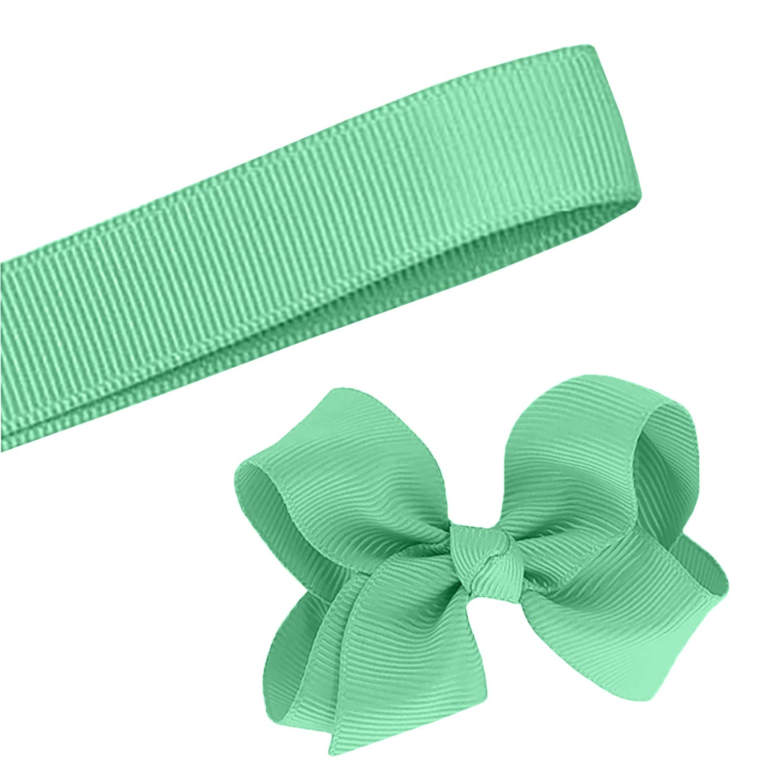 5 Yards Solid Mint Green Grosgrain Ribbon - 5/8 Inch Width for DIY Crafts, Gift Wrapping, Hair Bows, Scrapbooking & Wedding Decorations - Premium Quality USA Made Ribbon