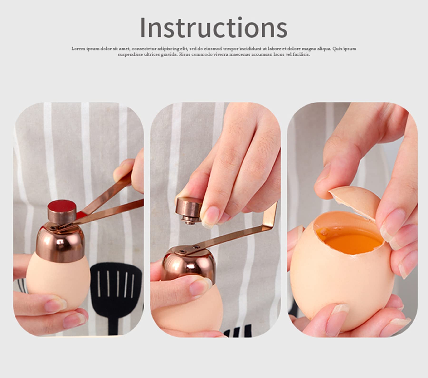 2PCS Premium Stainless Steel Egg Scissors - Egg Topper Cutter & Shell Opener for Boiled Eggs (Soft/Hard) - Kitchen Tool for Breakfast, Baking & Cooking - Gold Finish