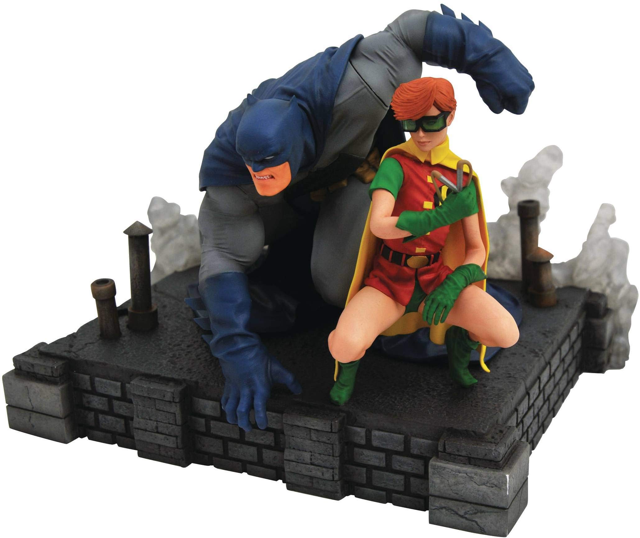 DC Comics The Dark Knight Returns Batman & Robin Deluxe PVC Figure Diorama Set - Collectible Superhero Statue for Display & Home Decor - Perfect for Comic Fans & Action Figure Collectors