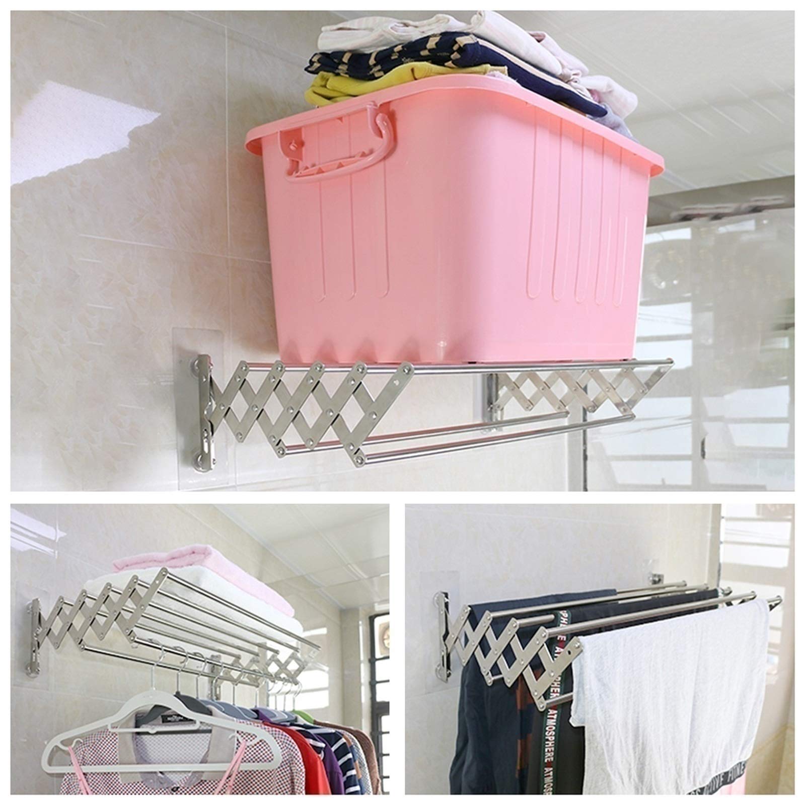 Foldable Silver 70cm Laundry Drying Rack - Space Saving Clothes Airer, Towel Holder & Radiator Dryer for Small Apartments, Bathrooms & Balconies | Perfect for Drying Delicates, Baby Clothes & Hand Wash Items