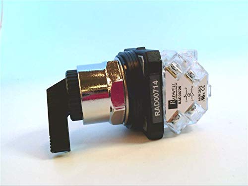 RADWELL RAD00714 30MM Selector Switch with Extended Lever - 2 Position Maintained Switch for Industrial Control Panels & Machinery Applications