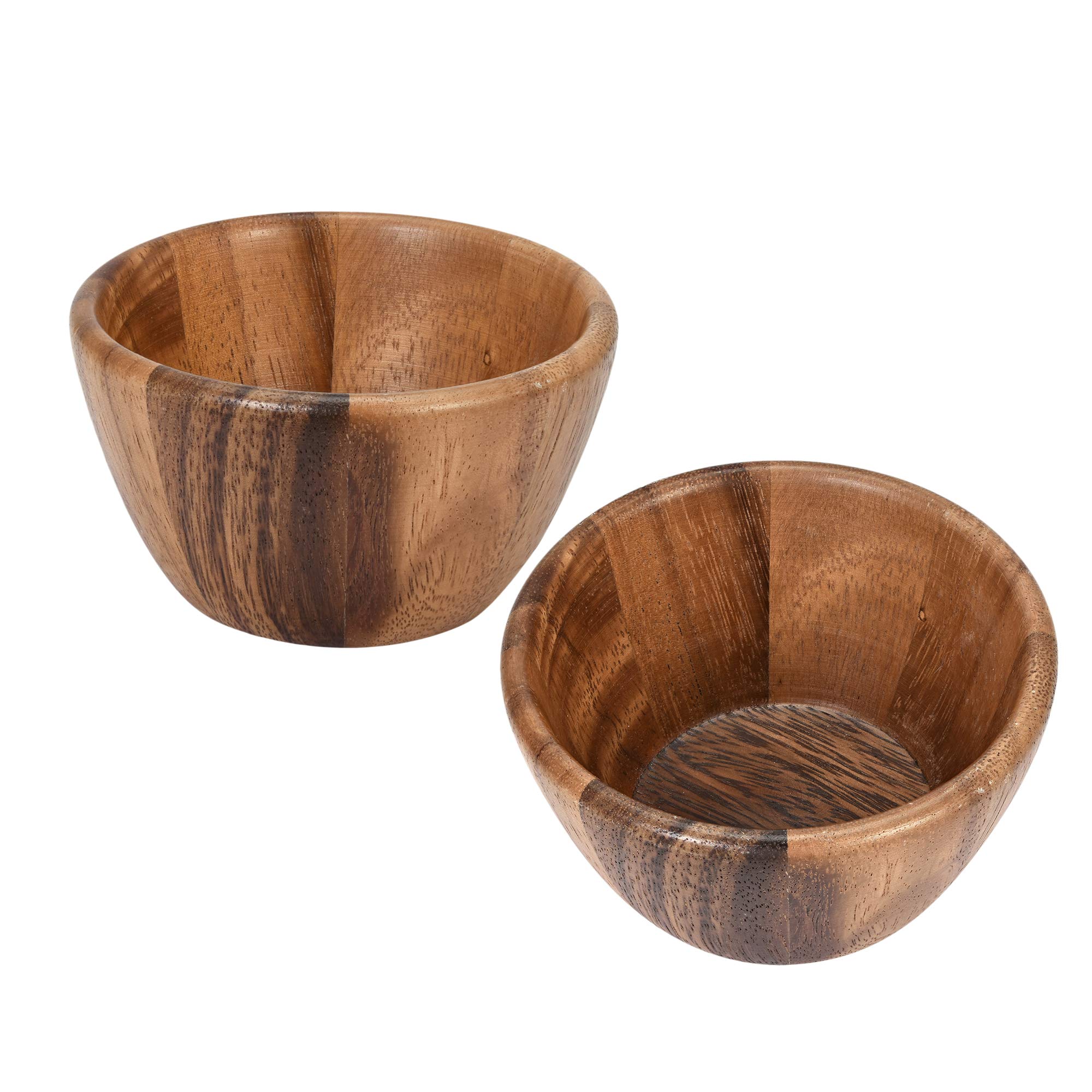 AeraVida 4-inch Mini Hand Carved Wooden Bowl Set - Natural Rain Tree Wood Kitchen Decor | Handmade Serving Bowls for Salad, Nuts, Snacks & Home Decor