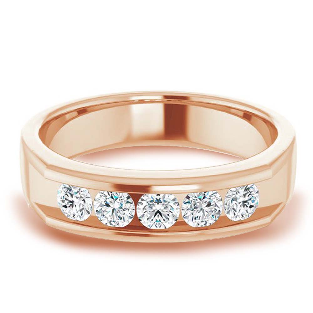 1.0 Carat Channel Set Round Diamond Men's Wedding Band Ring - Perfect for Engagements, Anniversaries & Special Occasions