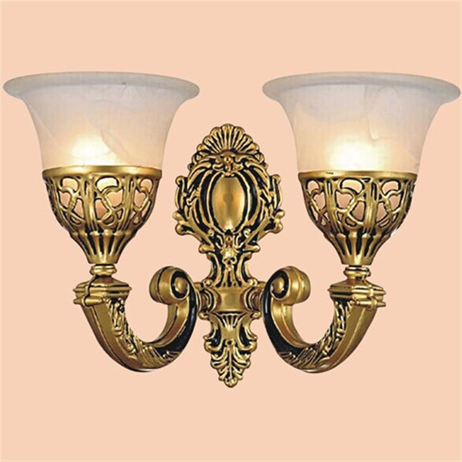 European-Style Wall Light - Single/Double Head Iron Metal Wall Lamp with White Glass Shade in Gold/Bronze Finish - E27 Bulb - Elegant Lighting for Living Room, Restaurant, Study, Bathroom, Corridor & Bedroom - Perfect for Creating Luxury Atmosphere in Home & Commercial Spaces