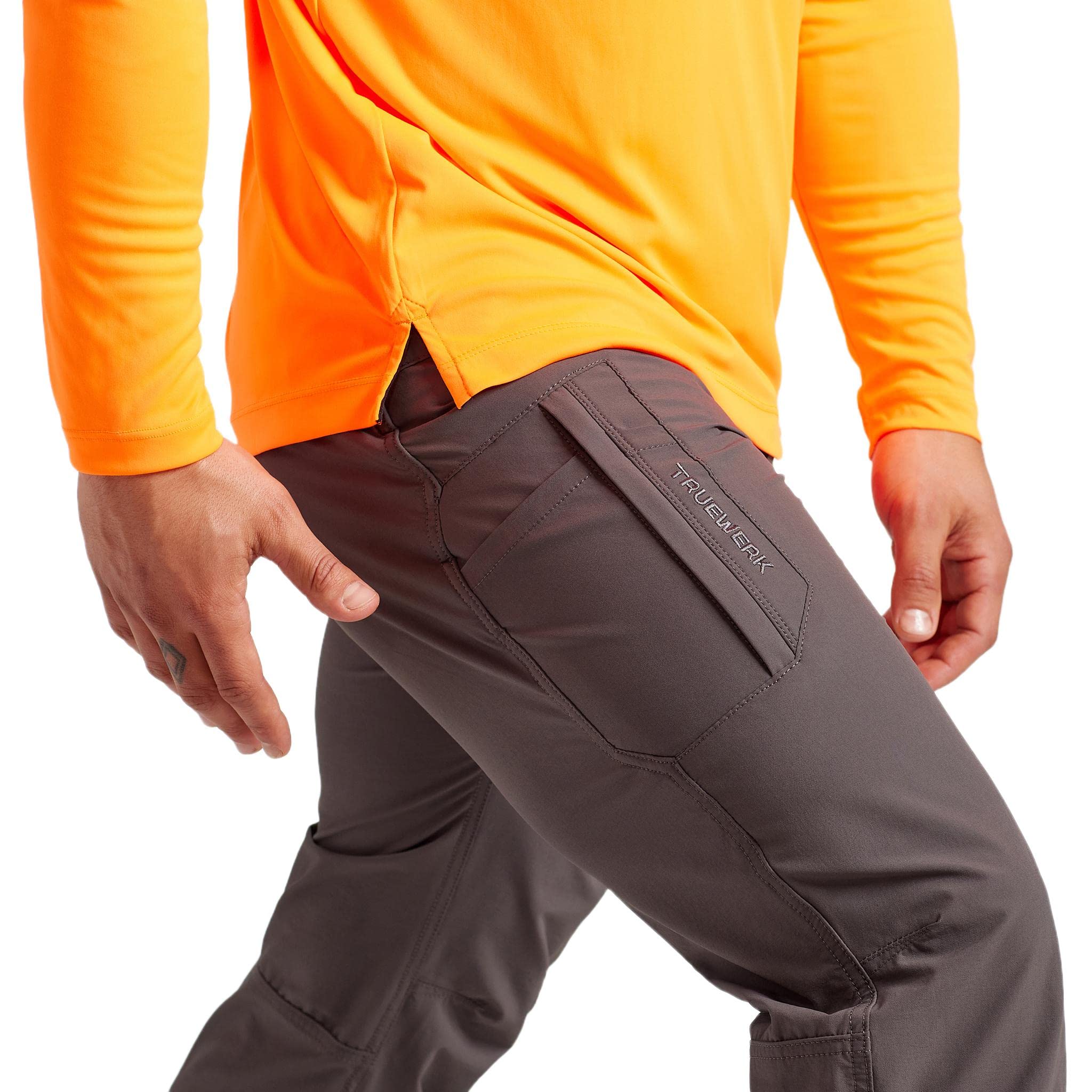 TRUEWERK Men’s Work Pants - T1 WerkPants Relaxed Fit, Lightweight & Moisture Wicking Tactical Cargo Pants with 4-Way Stretch for Construction, Hiking & Outdoor Activities