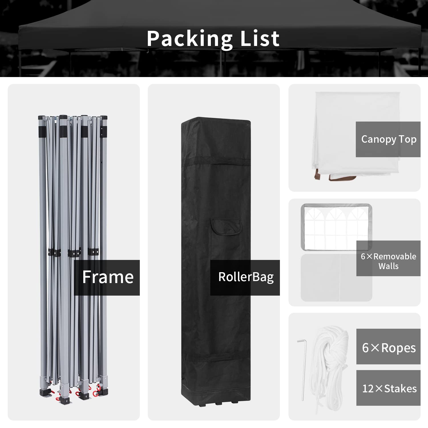 DOIT 10x20 FT Heavy Duty Pop Up Canopy Tent with Removable Sidewalls & Roller Bag - Waterproof Outdoor Gazebo for Weddings, Parties, Markets, Exhibitions & Sporting Events - Perfect for Backyard, Beach, Camping & Tailgating - White