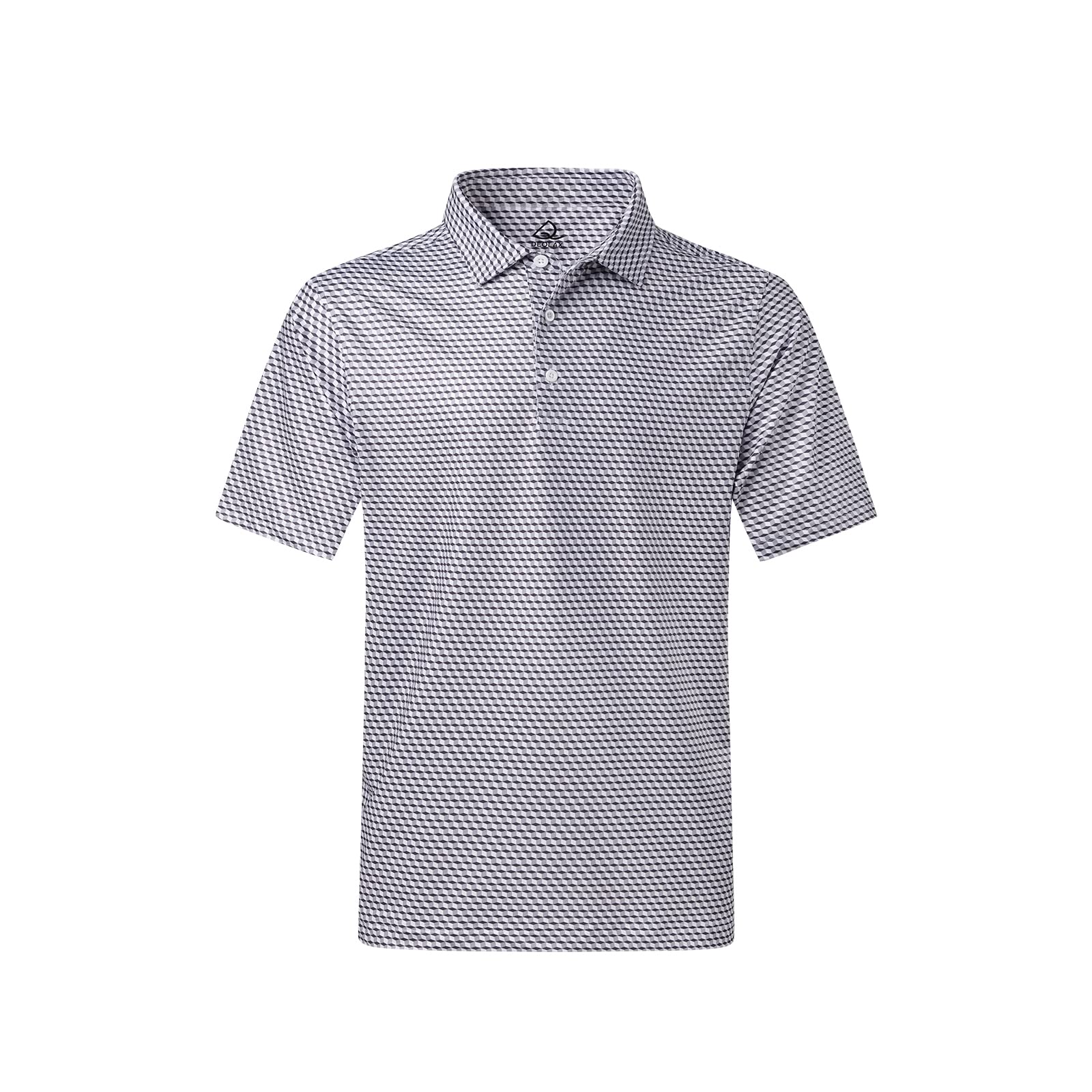 DEOLAX Men's Fashion Print Quick Dry Polo Shirts - Stylish Golf Shirt, Breathable Short Sleeve, Moisture-Wicking, Perfect for Golf, Casual Wear & Outdoor Activities