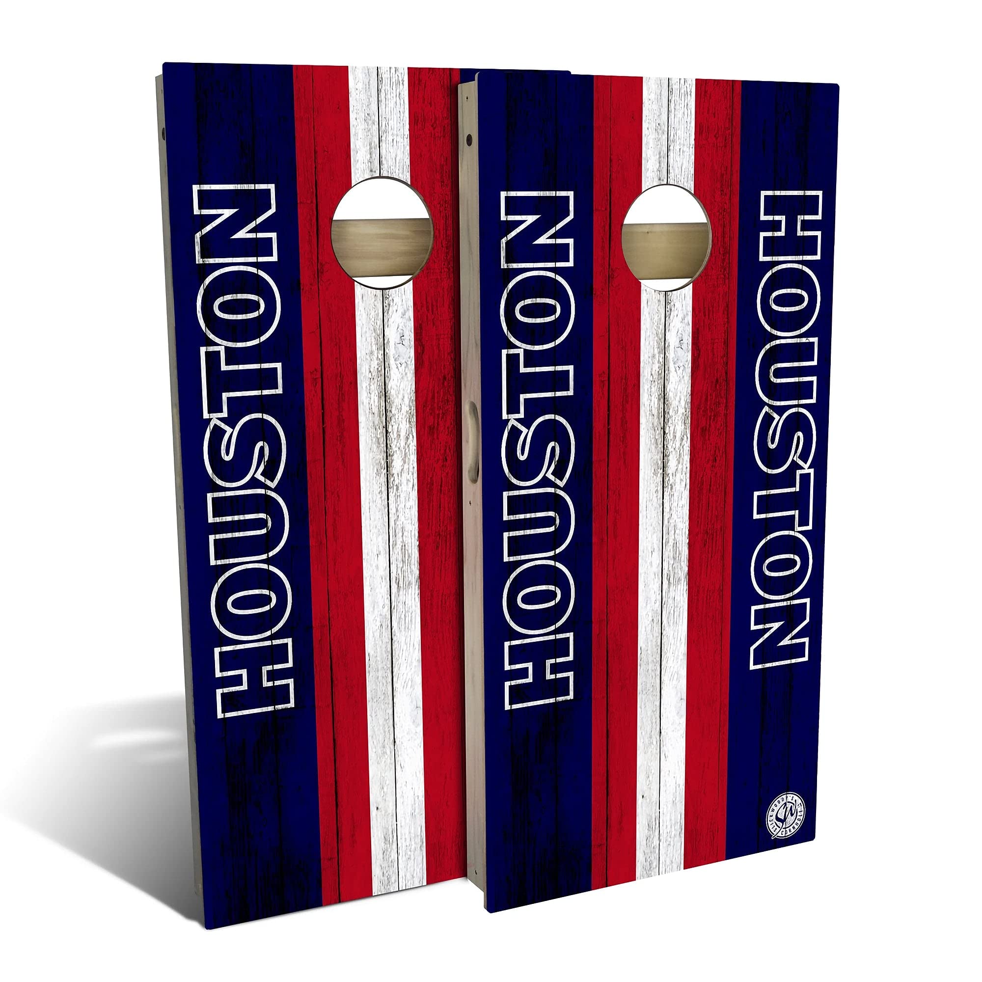 Houston City Themed Football Cornhole Board Set - Premium Regulation Size Bean Bag Toss Game with 2 Boards & 8 Bags - Perfect for Tailgating, Backyard Parties, and Game Day Fun