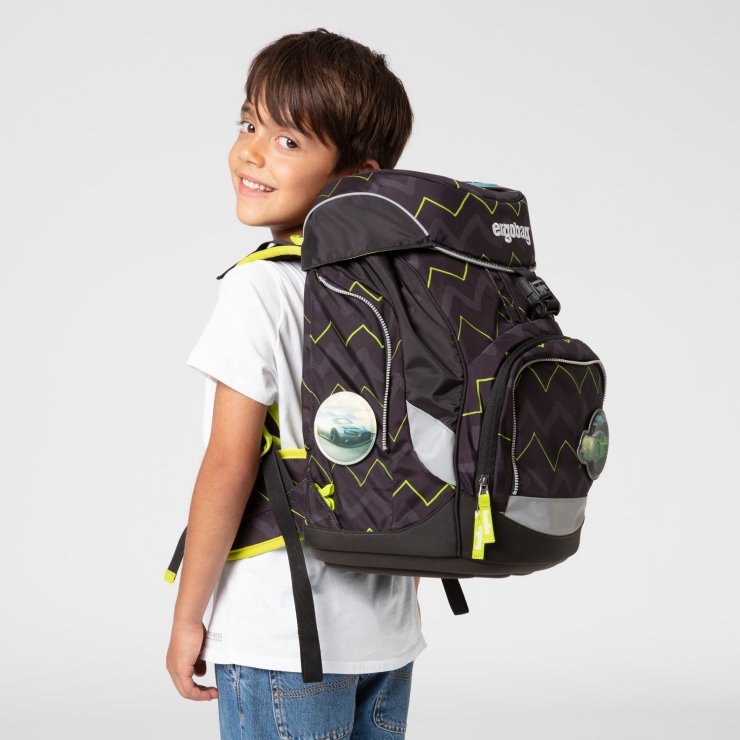 Ergobag 6-Piece School Backpack Set - Zigzag Black HorsepowBear Design | Durable & Spacious for Kids, Teens & College Students | Perfect for School, Travel & Outdoor Adventures