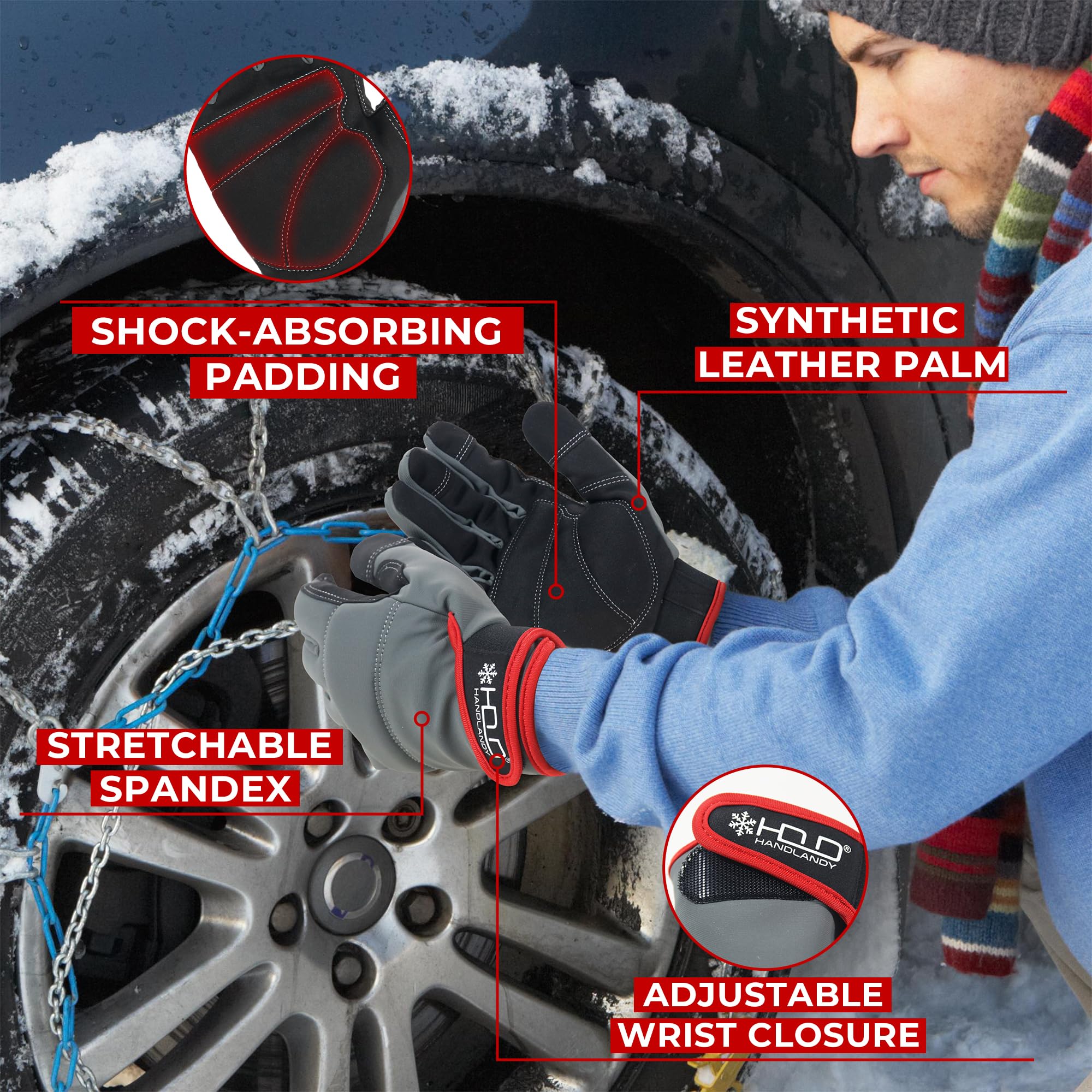 Handlandy Touch Screen Work Gloves - Mechanic & Yard Gloves for Men/Women - Durable & Flexible for Outdoor Jobs