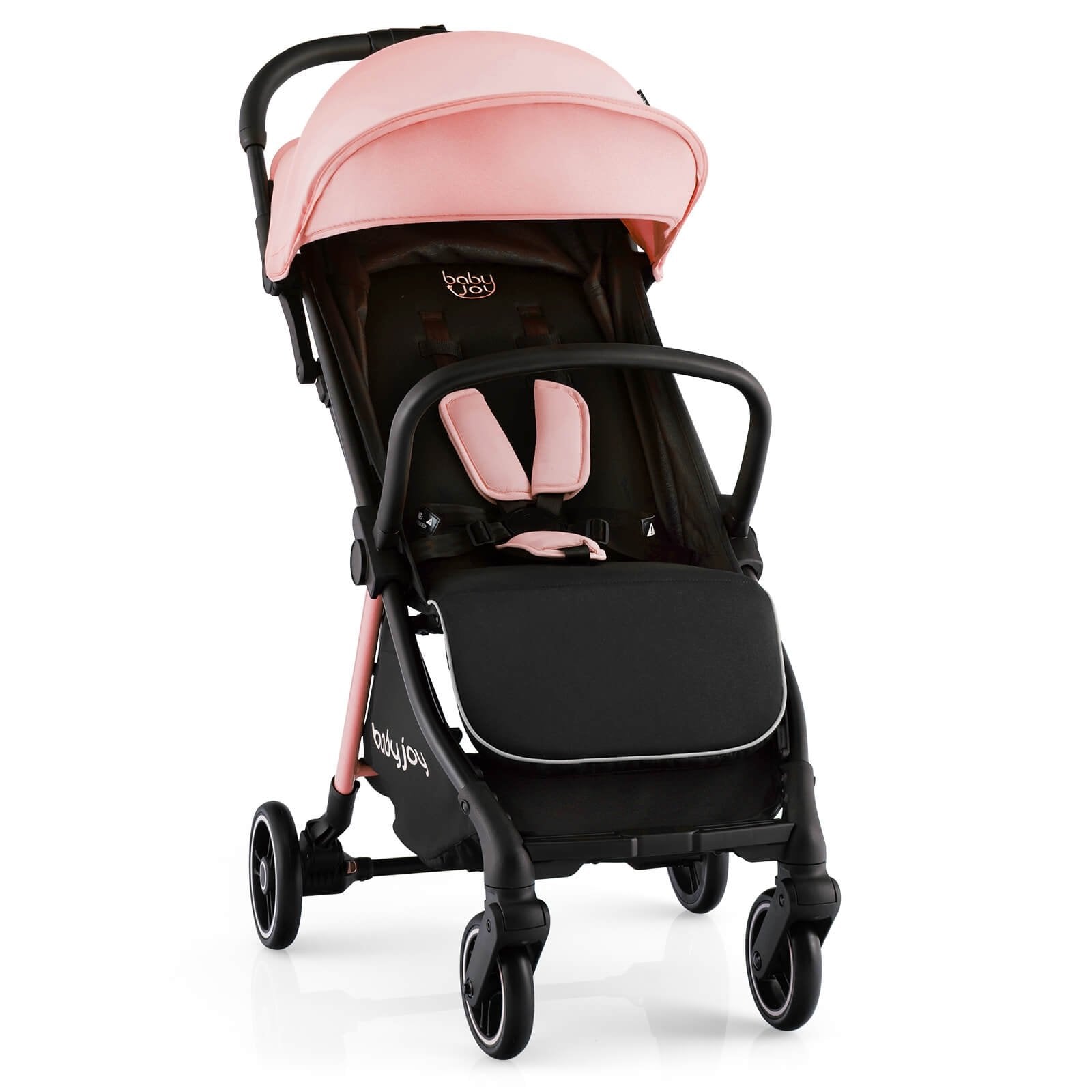Lightweight One-Hand Folding Portable Baby Stroller with Aluminum Frame - Pink | Compact Travel Stroller for Shopping, Travel & Daily Use