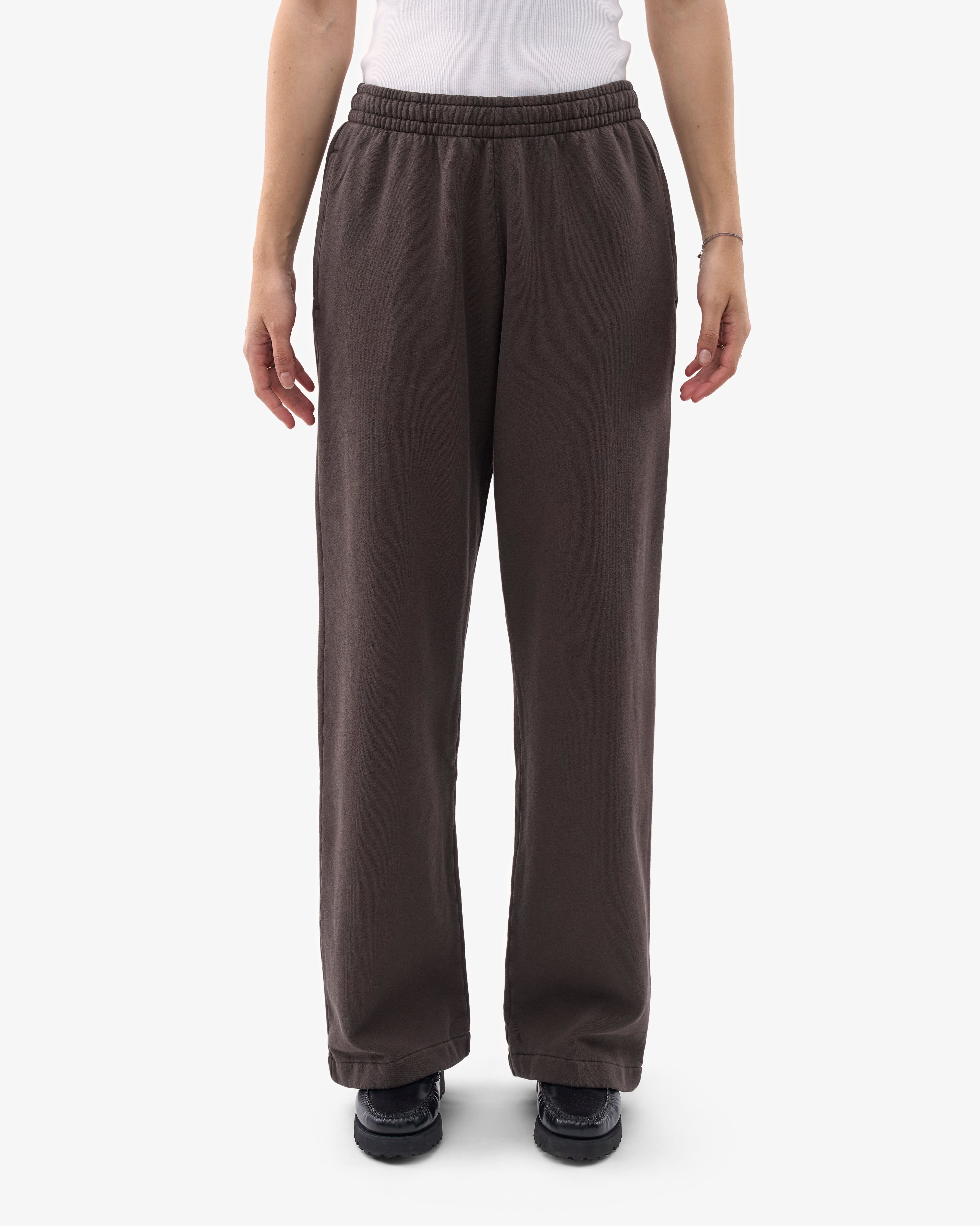Organic Straight Leg Sweatpants for Women - Soft Cotton Lounge Pants in Coffee Brown - Perfect for Yoga, Running & Casual Wear