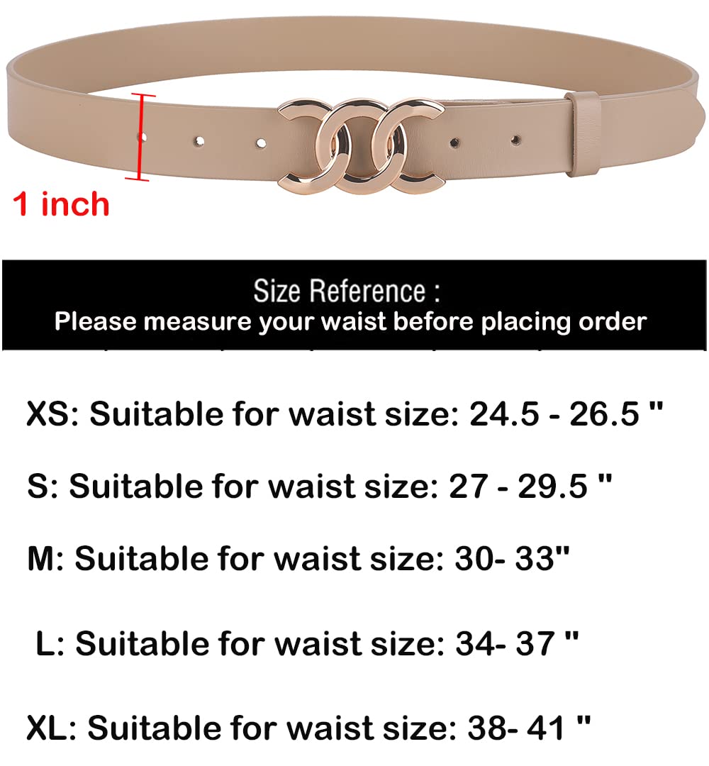 ALAIX Women's Fashion Belt - Gold & Silver Buckle Leather Belt for Jeans, Pants & Dresses | Adjustable Waist Strap for Casual & Formal Outfits | Perfect for Office, Party & Everyday Wear
