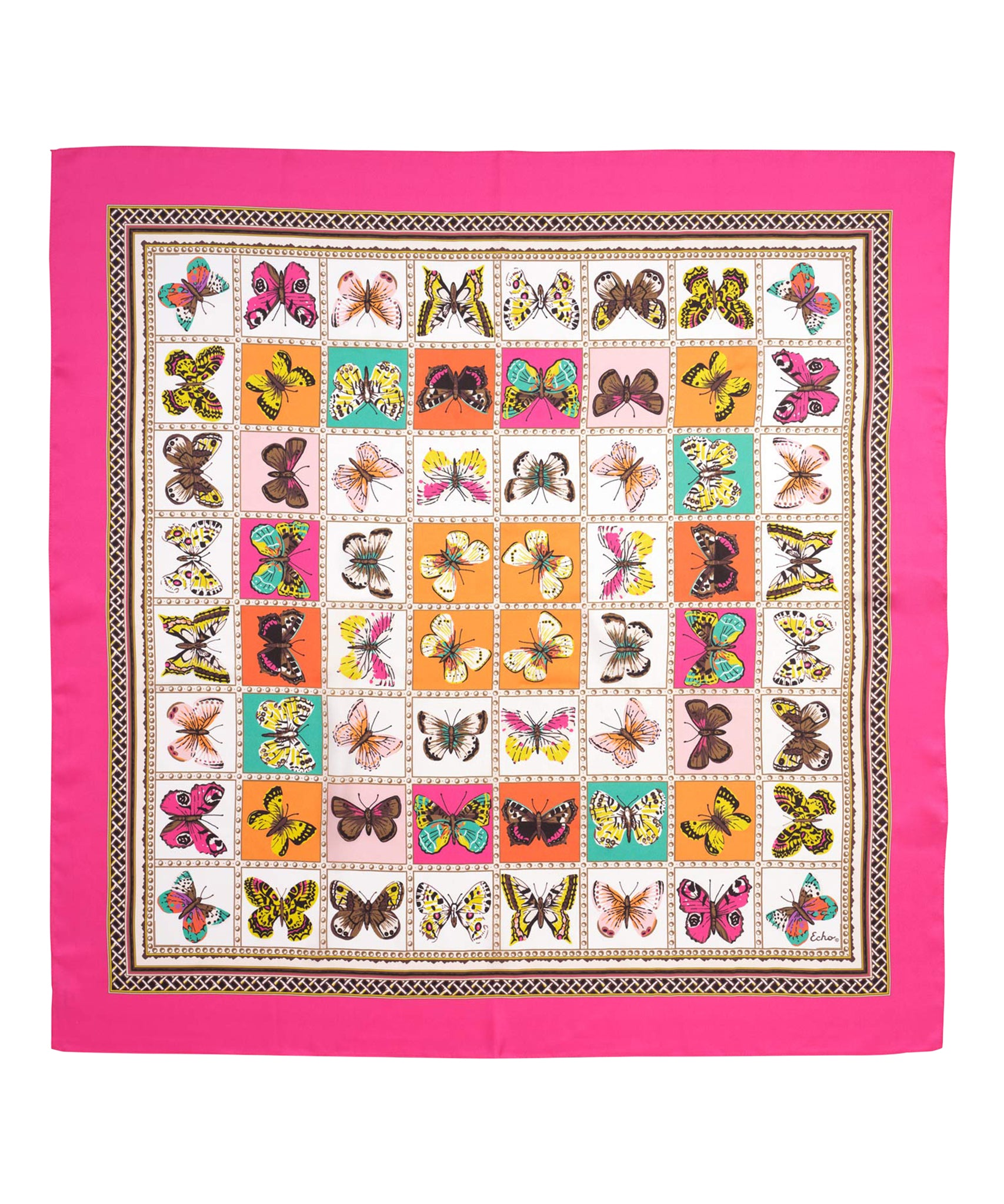 Elegant Butterfly Print Silk Square Scarf - Lightweight Fashion Accessory for Women - Perfect for Neckwear, Hair Accessory, Handbag Decoration & Gift Giving
