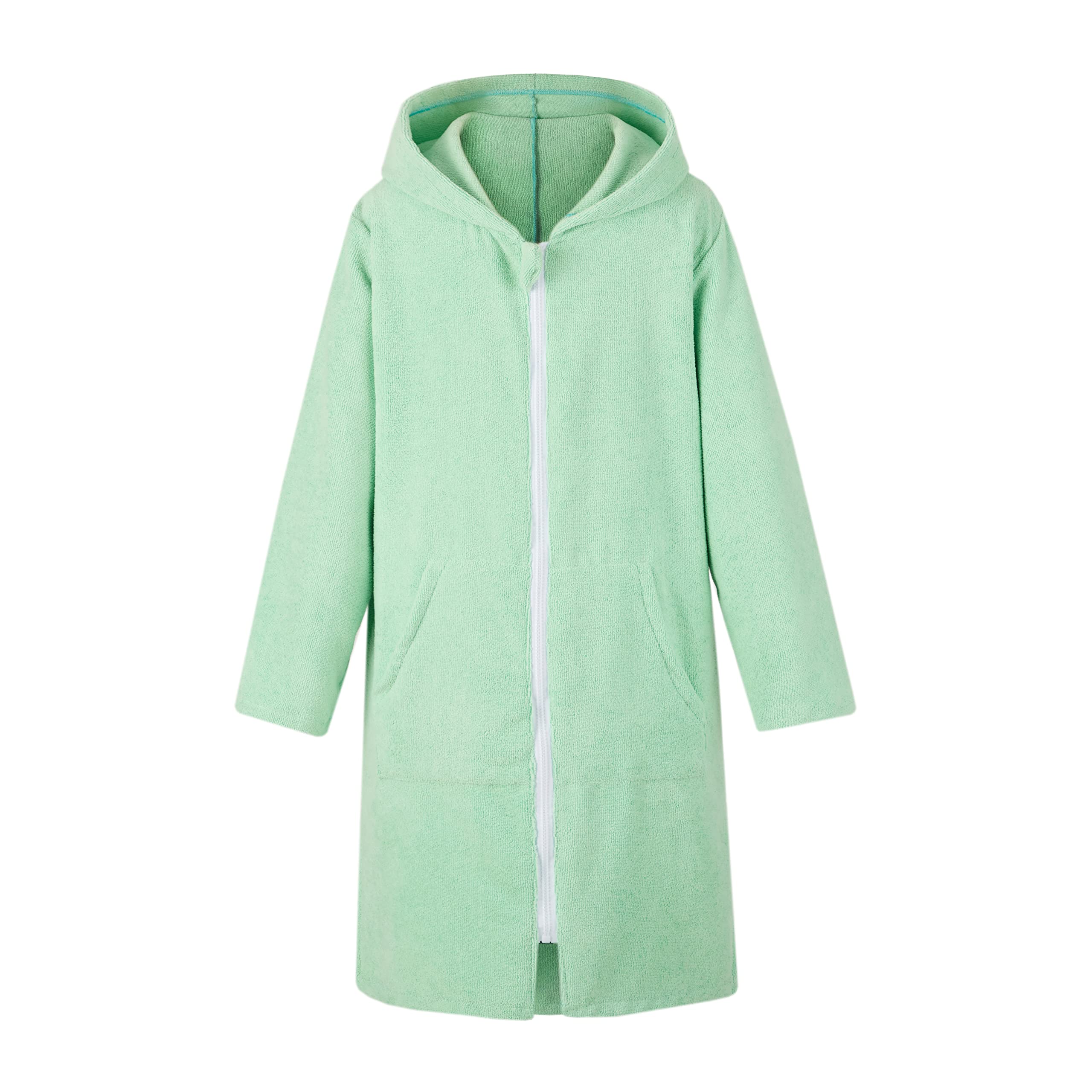 MissShorthair Kids Hooded Towel Robe with Zipper - Soft Beach Cover Up & Swim Changing Robe for Boys and Girls - Quick-Dry Bath Towel Poncho for Pool, Beach & After-Shower