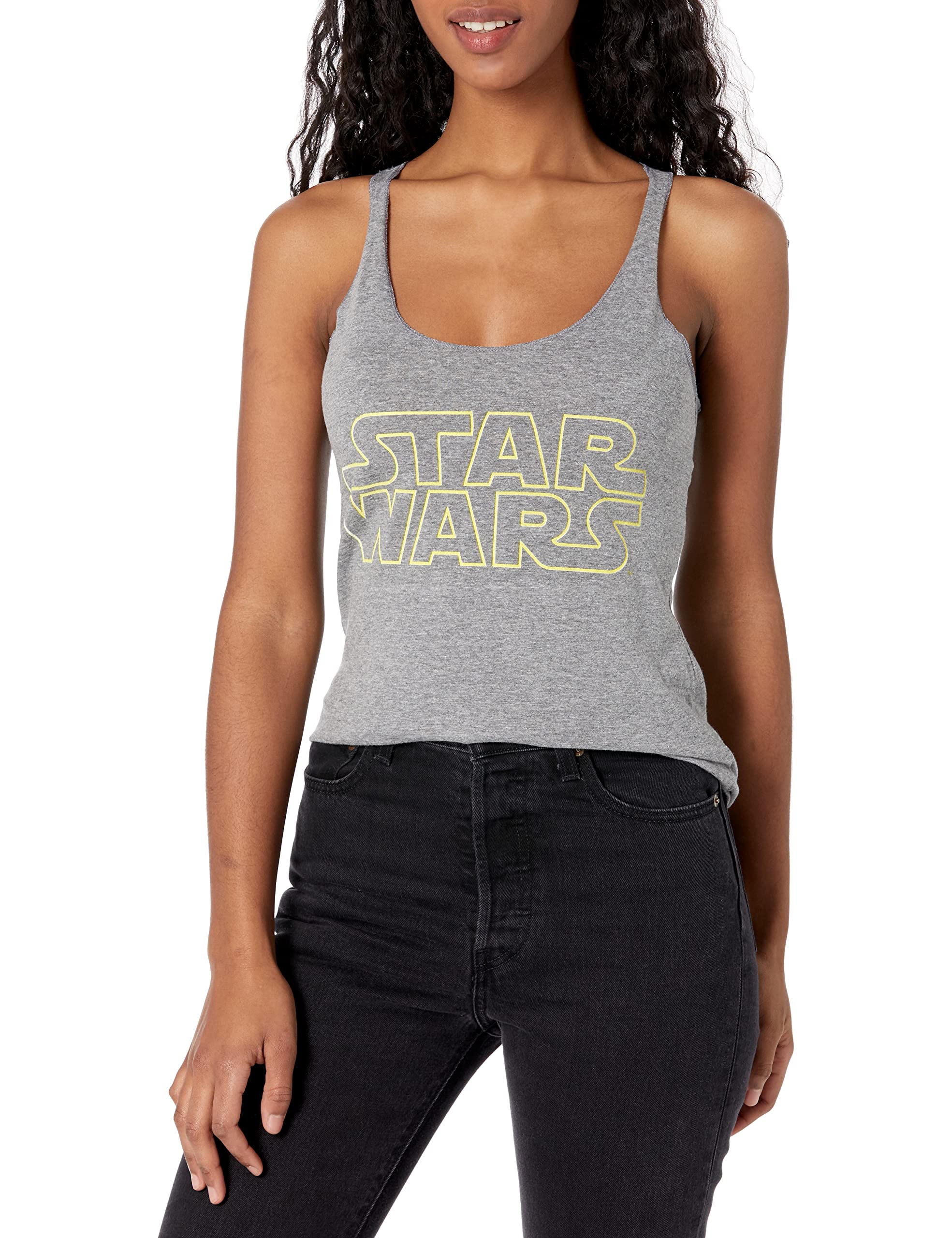 Star Wars Women's Simplified Tri-Blend Racerback Tank Top - Lightweight Layering Tee for Casual Wear, Workout & Everyday Fashion