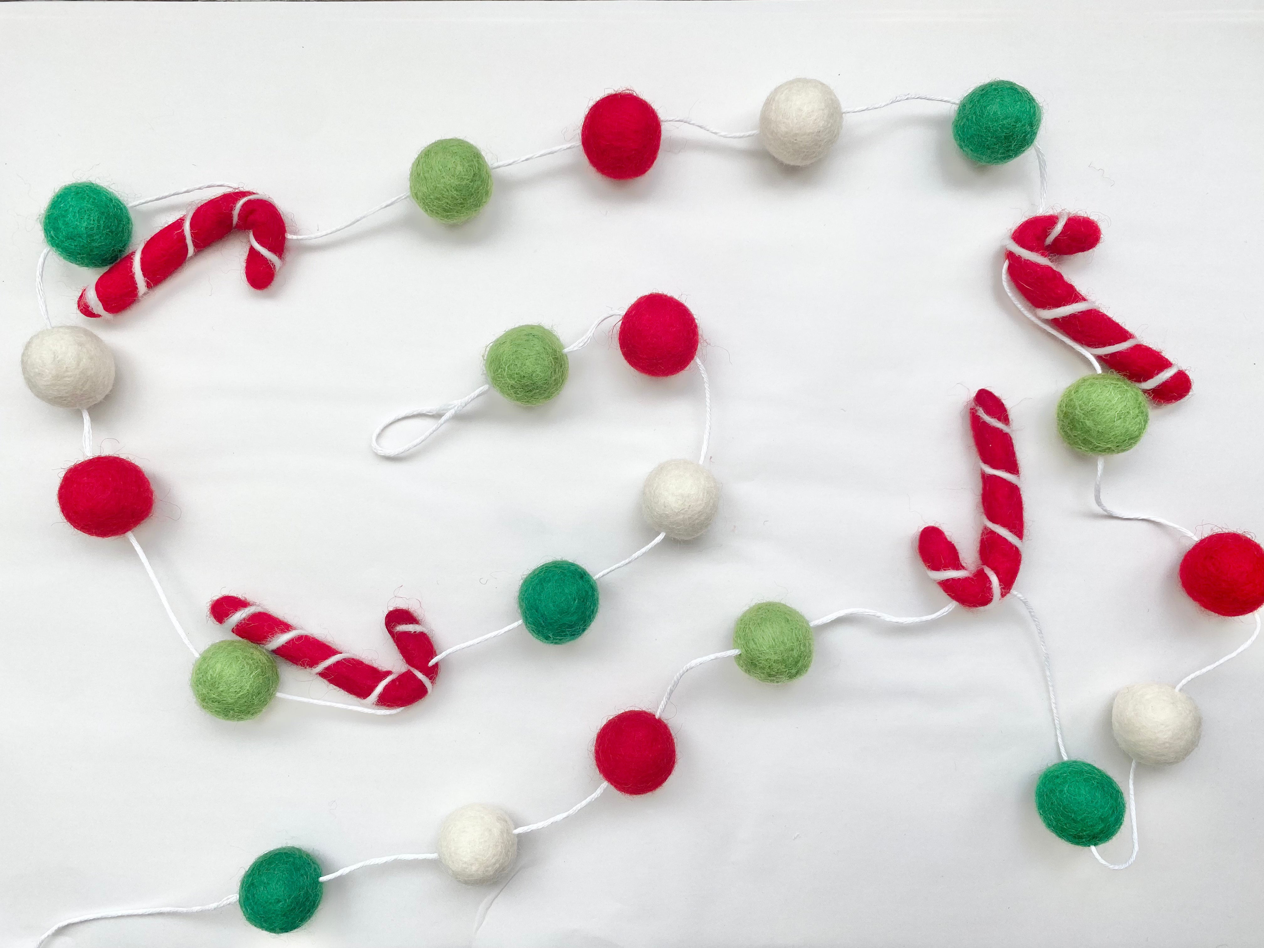 Festive Christmas Candy Cane Garland Decor - Red & White Striped Holiday Party Decorations for Tree, Fireplace, and Home Holiday Decor