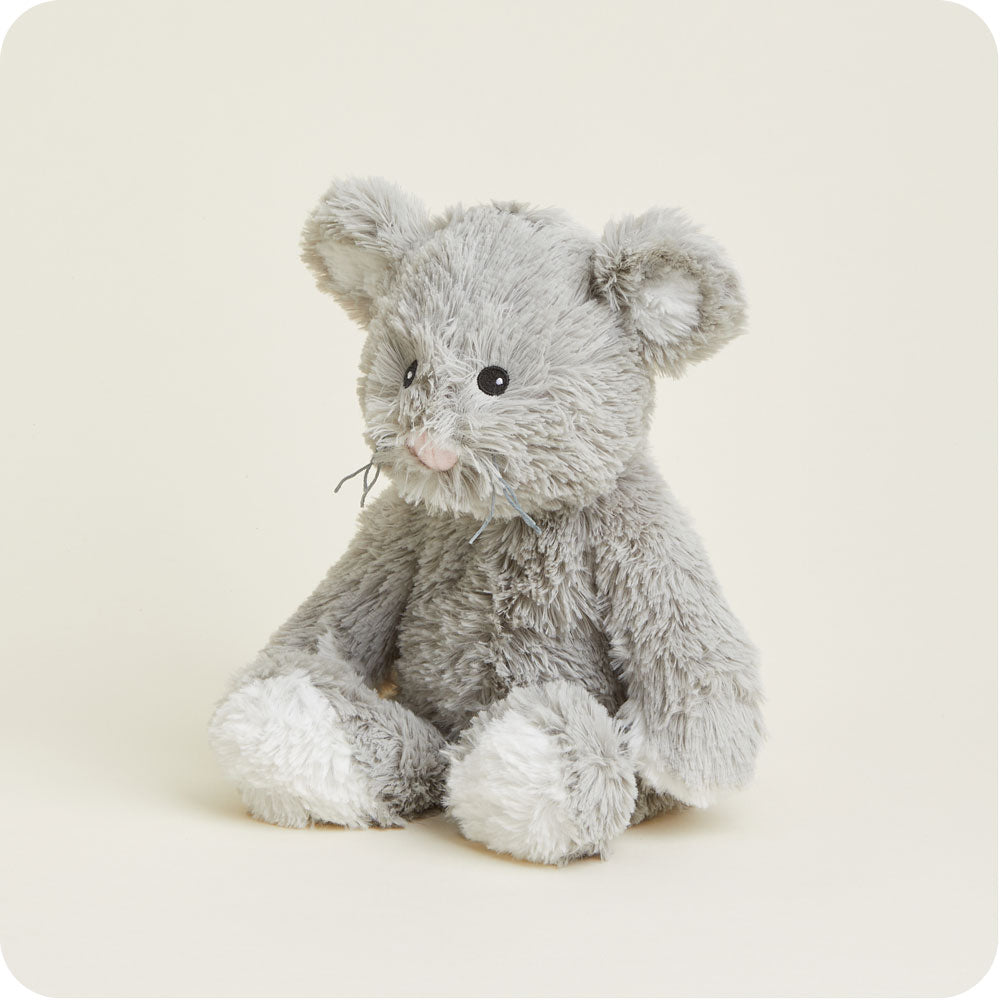 Weighted Heated Gray Stuffed Animal Mouse - Warmies Plush Toy for Stress Relief & Comfort - Perfect for Anxiety Relief, Warmth, and Relaxation at Home or Office