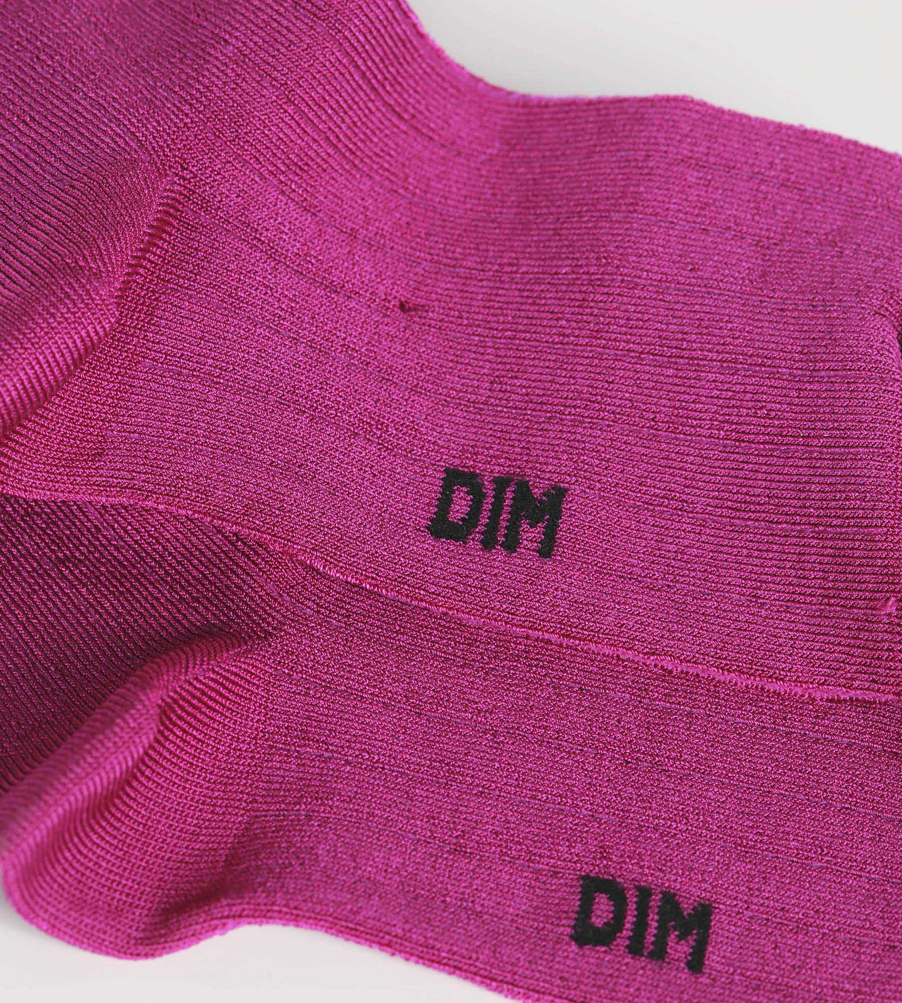 Women's Ribbed Cotton Satin Socks in Fuchsia - Soft & Comfortable for Everyday Wear, Work, and Relaxation at Home