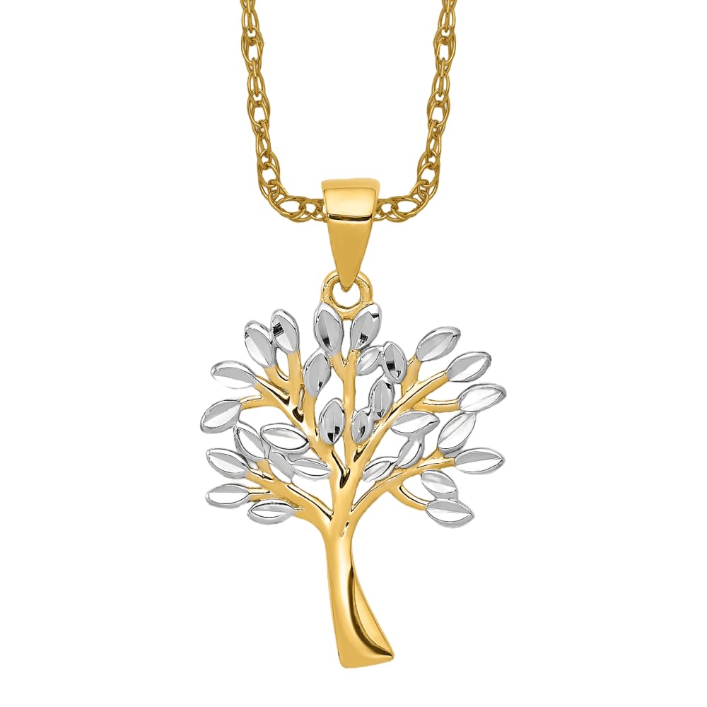 14K Solid Yellow Gold Tree of Life Necklace for Women - Elegant Pendant Charm with Chain - Perfect for Gifts, Anniversaries & Spiritual Jewelry Lovers