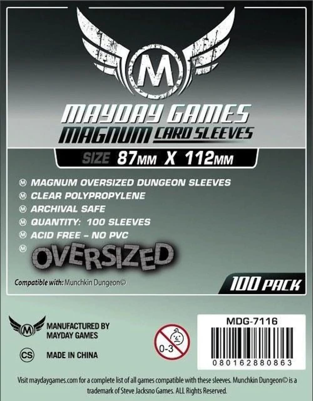 Mayday Games Magnum Oversized Dungeon Sleeves - Premium Card Protectors for Board Games, RPGs & Collectible Cards | Perfect for Magic: The Gathering, Dungeons & Dragons & Card Storage