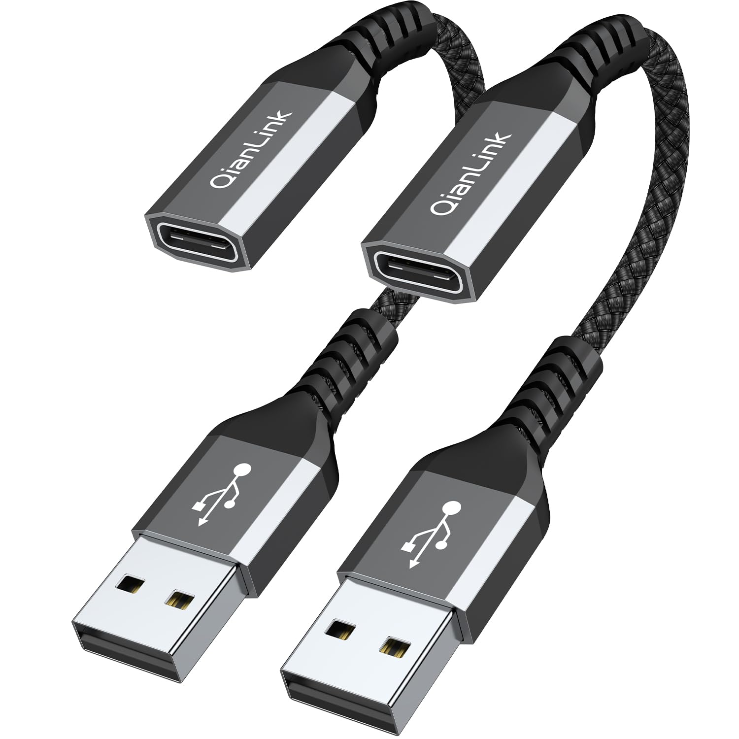 USB C Female to USB Male Adapter (2-Pack) - Type C to USB A Converter for iPhone 16/15/14/13/12/11 Pro Max, Samsung Galaxy S24/S23/S22/S21 Ultra, Apple Watch Series 7 - Fast Charging Data Sync Adapter for Phones, Tablets, Laptops & More