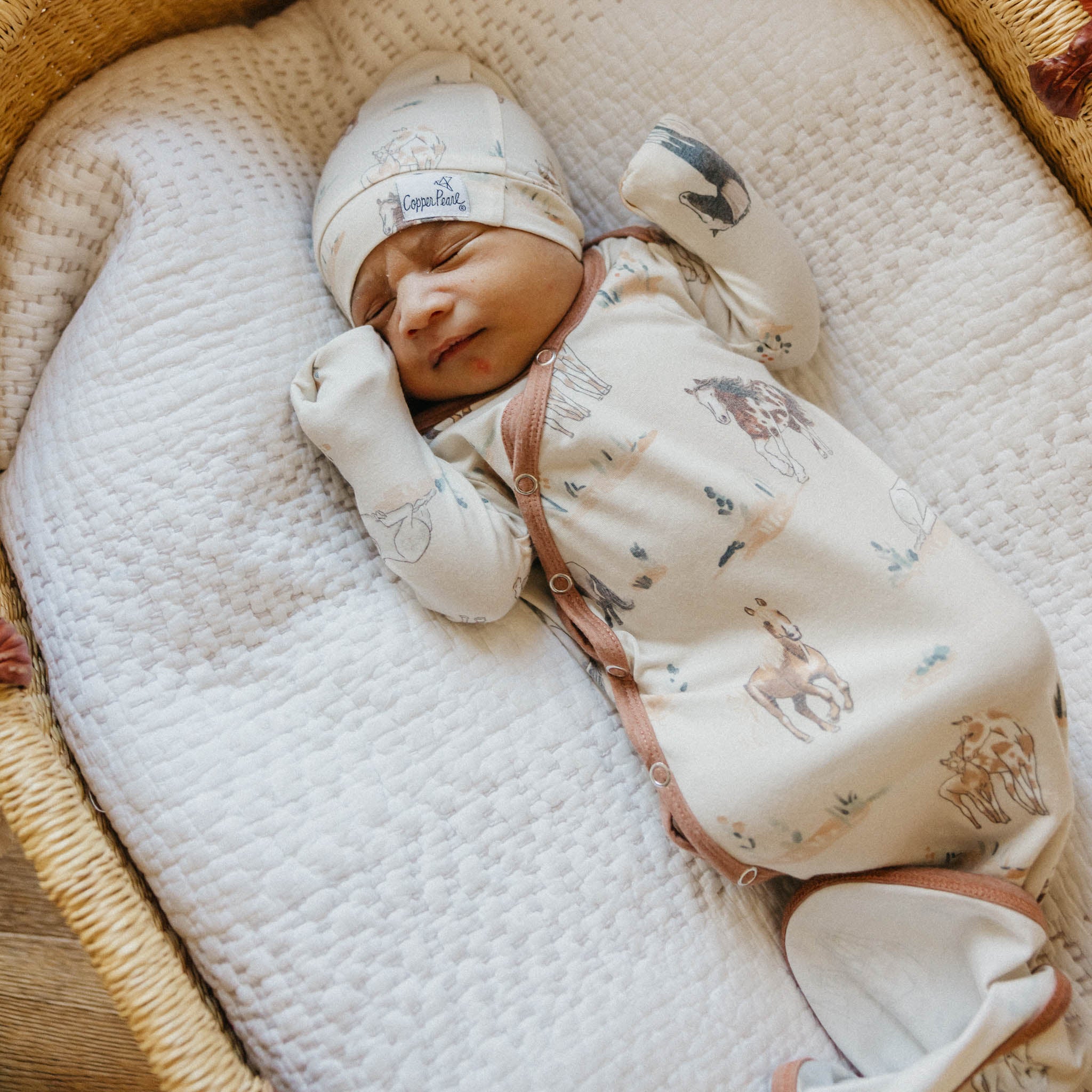 Montana Newborn Knotted Gown - Soft Baby Sleepwear for Boys & Girls - Perfect for Hospital, Photo Shoots & First Outfits