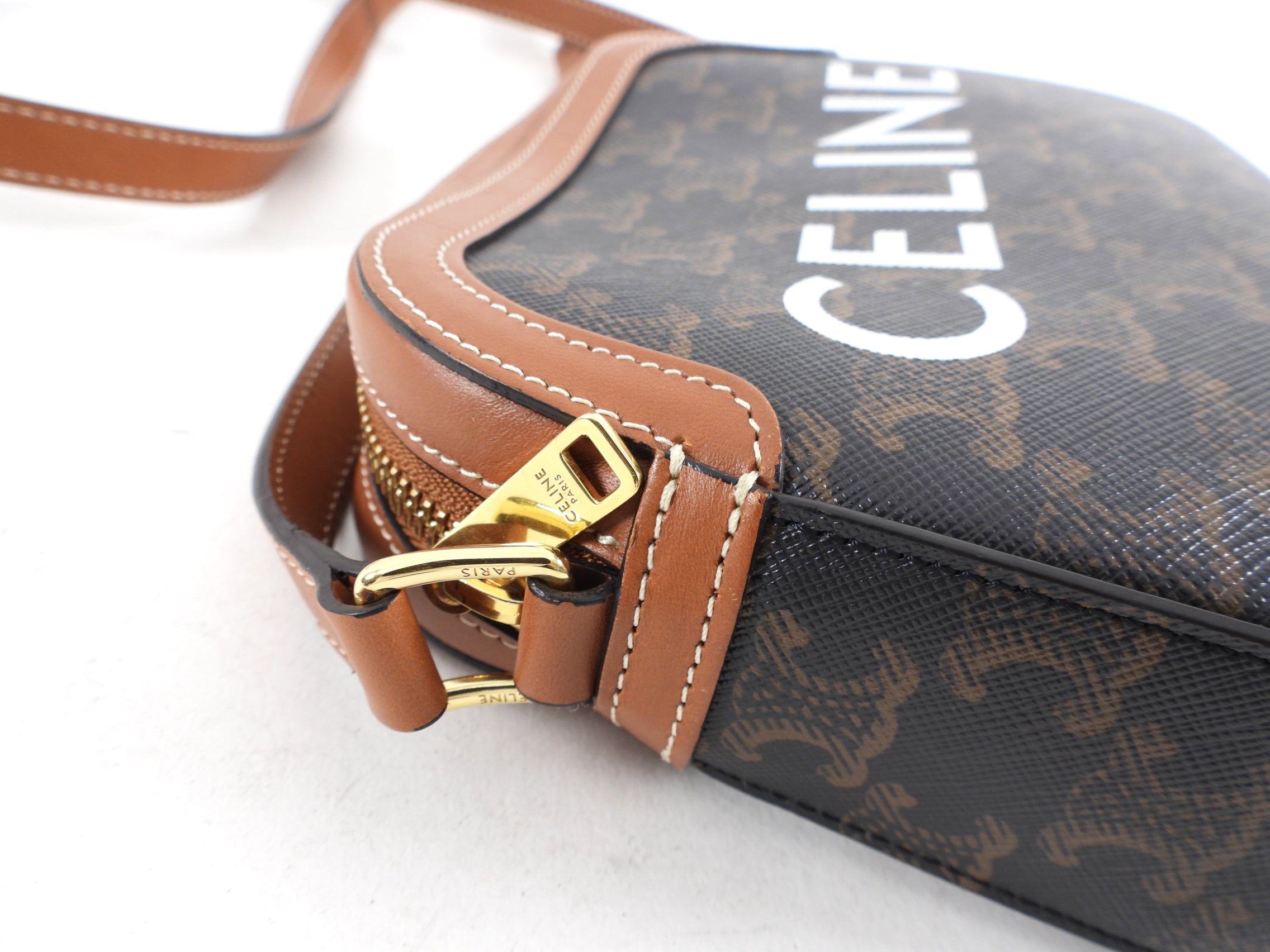 Celine Triomphe Small Crossbody Bag - Coated Canvas with Logo - Perfect for Everyday Use, Travel & Date Night