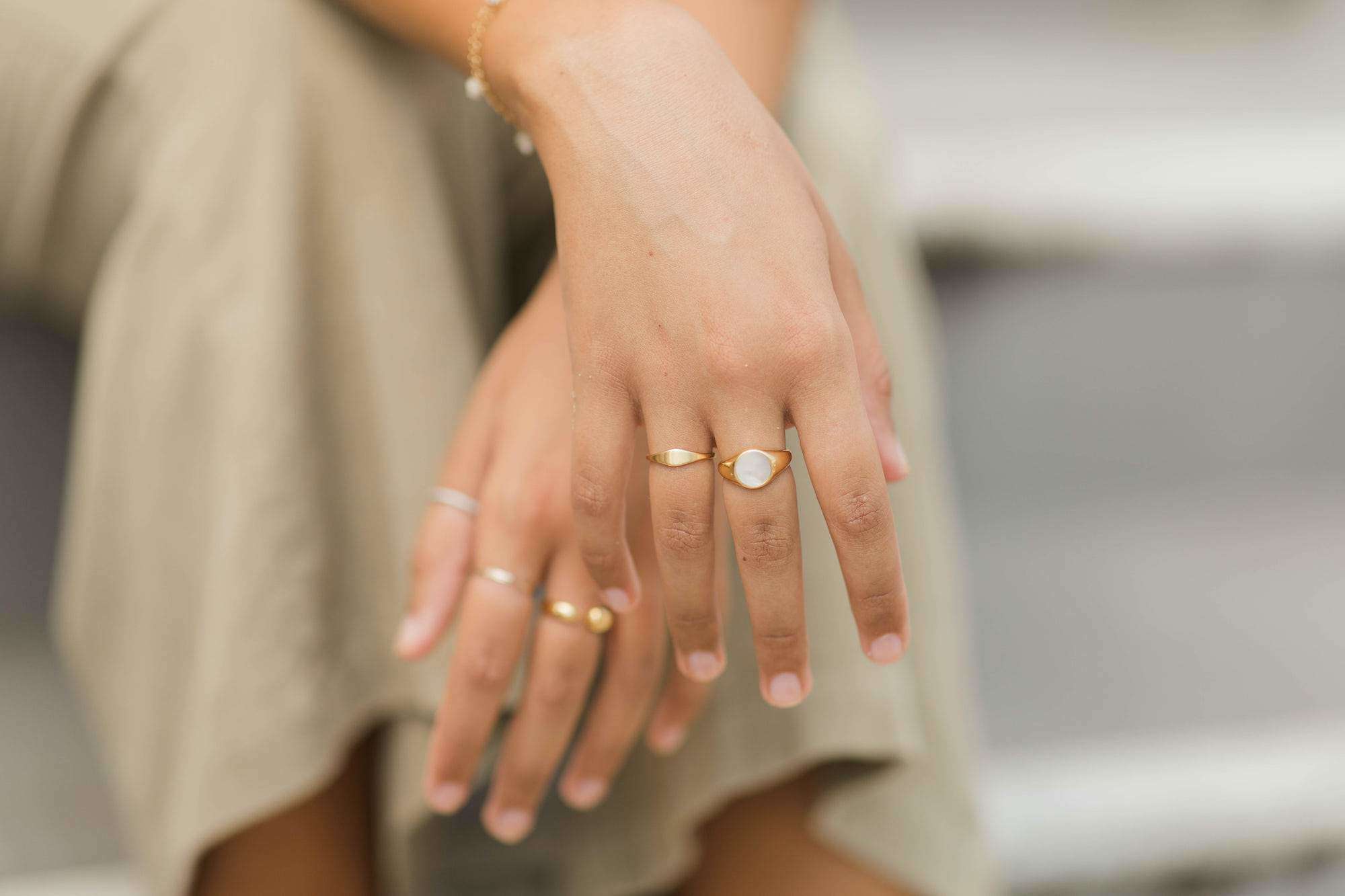 Dainty Signet Ring for Women - Elegant Personalized Initial Ring - Perfect for Everyday Wear, Gifts & Special Occasions