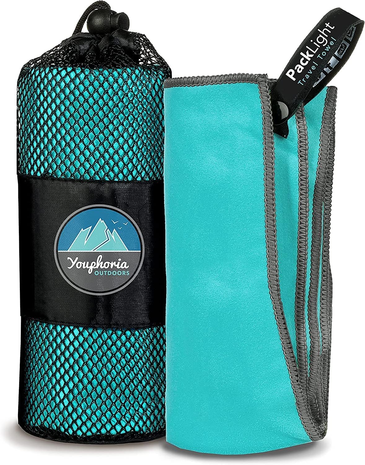 Youphoria Microfiber Travel Towel - Ultra Fast Drying, Lightweight & Compact Quick Dry Towel for Camping, Beach, Backpacking, Hiking, Gym & Swimming | Perfect for Outdoor Adventures & Travel Essentials
