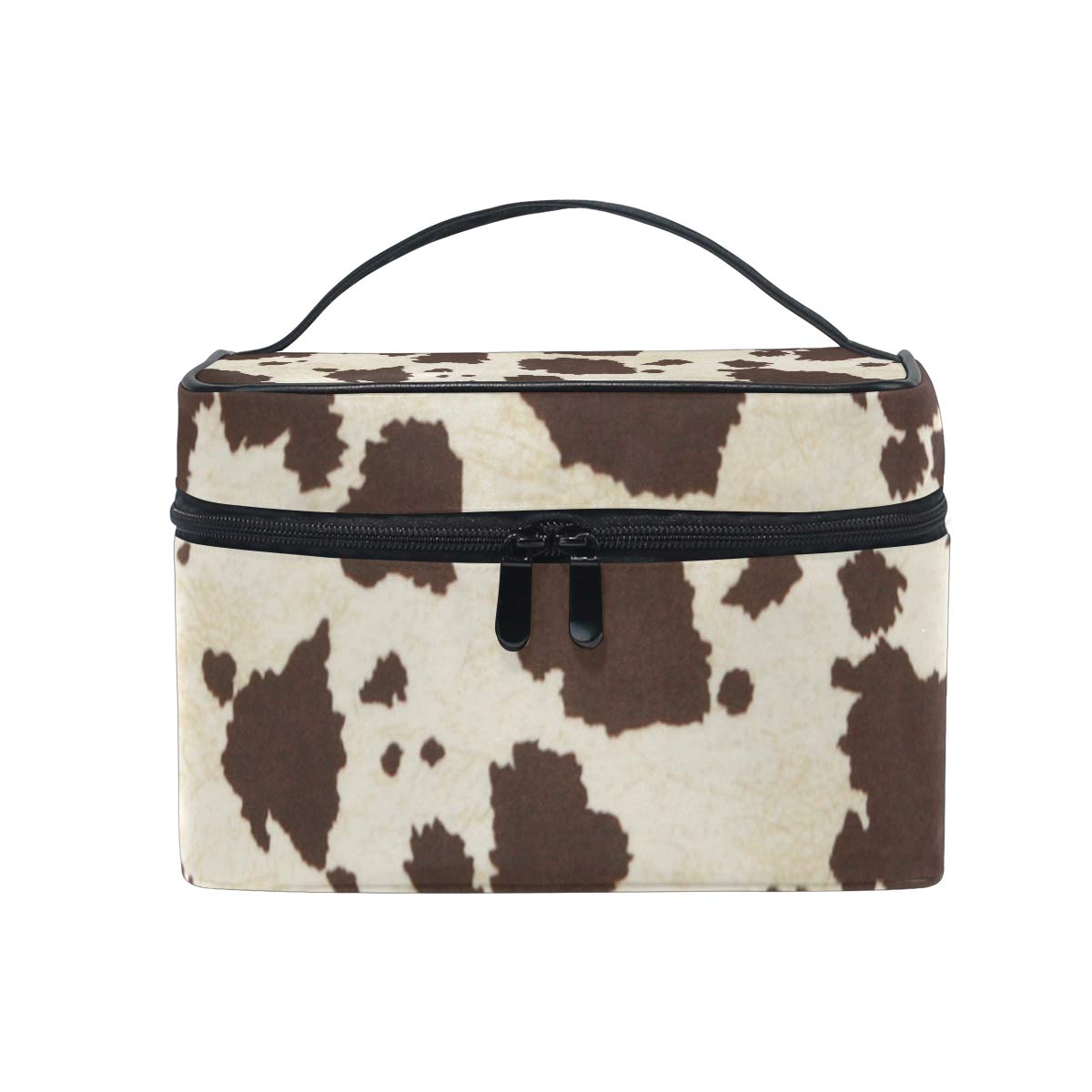 Big Cow Fur Print Large Cosmetic Bag for Women - Travel Makeup Organizer & Toiletry Case - Perfect for Vacation, Gym, and Everyday Use