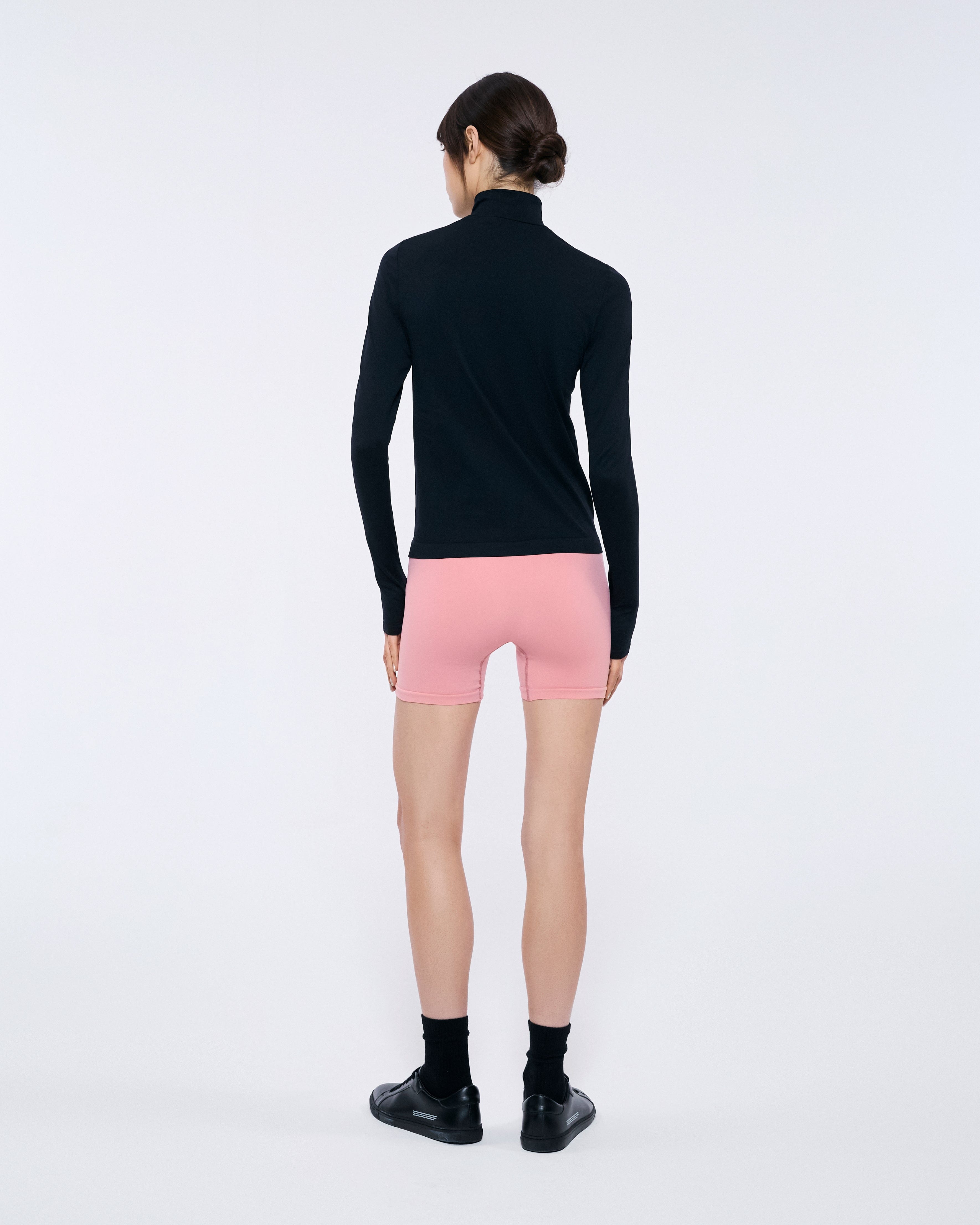 Eco-Friendly Women's 99% Bio-Based Compressive Shorts - Dewy Rose Color | High-Waisted Workout Leggings for Yoga, Running & Gym