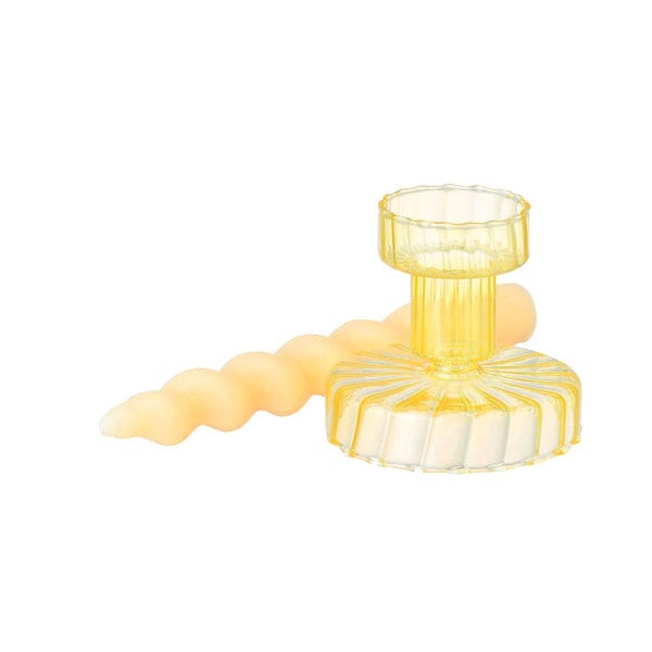 Premium Scented Soy Wax Candles with Elegant Glass Holder Set - Yellow for Home Decor, Romantic Dinners & Relaxing Ambiance