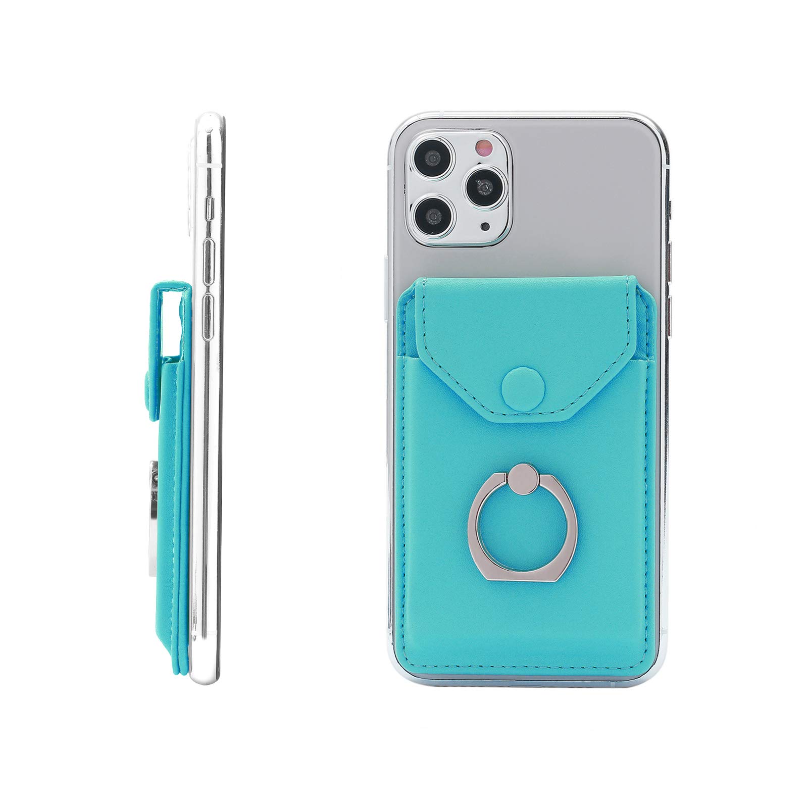 RFID Phone Ring Stand - Wallet Holder for iPhone & Android - Green for Office & Travel