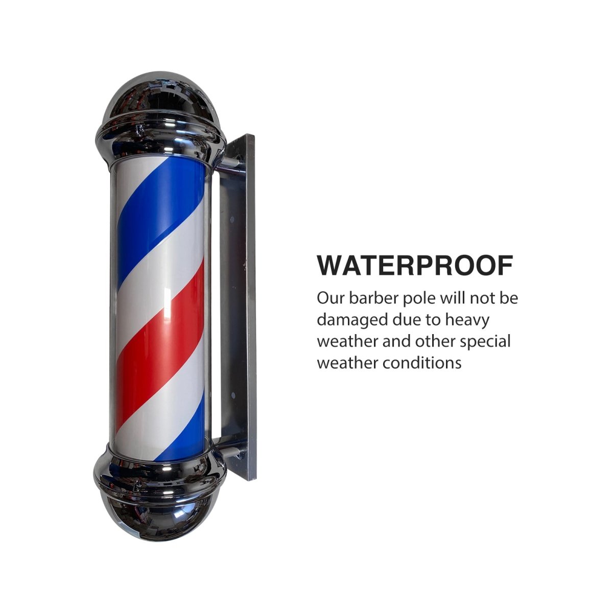 LED Blue Red Stripes Rotating Barber Shop Pole 27.6in - Professional Hair Salon Decor - Perfect for Barber Shops, Salons, and Retro Themed Decorations