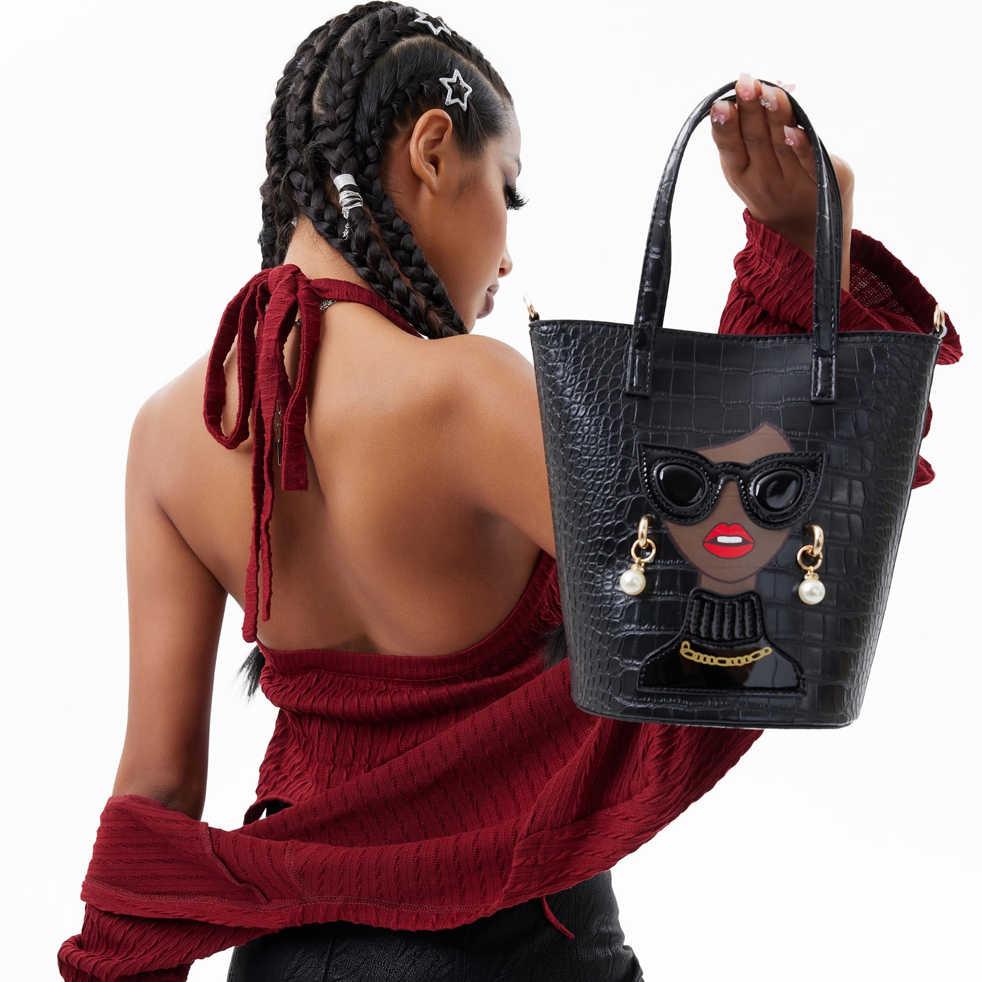 3D Lady Face Purse - Unique Top Handle Satchel Handbag for Women, Fashionable Shoulder Bag & Clutch Purse | Perfect for Parties, Date Nights & Special Occasions