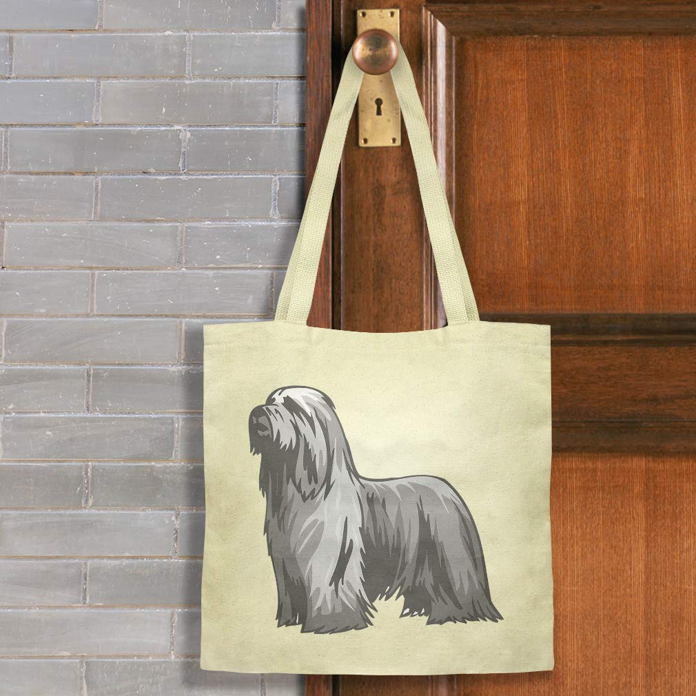 Custom Bearded Collie Dog Print Canvas Tote Bag - Reusable Shopping & Beach Bag for Women - Perfect for Groceries, Travel, and Outdoor Activities