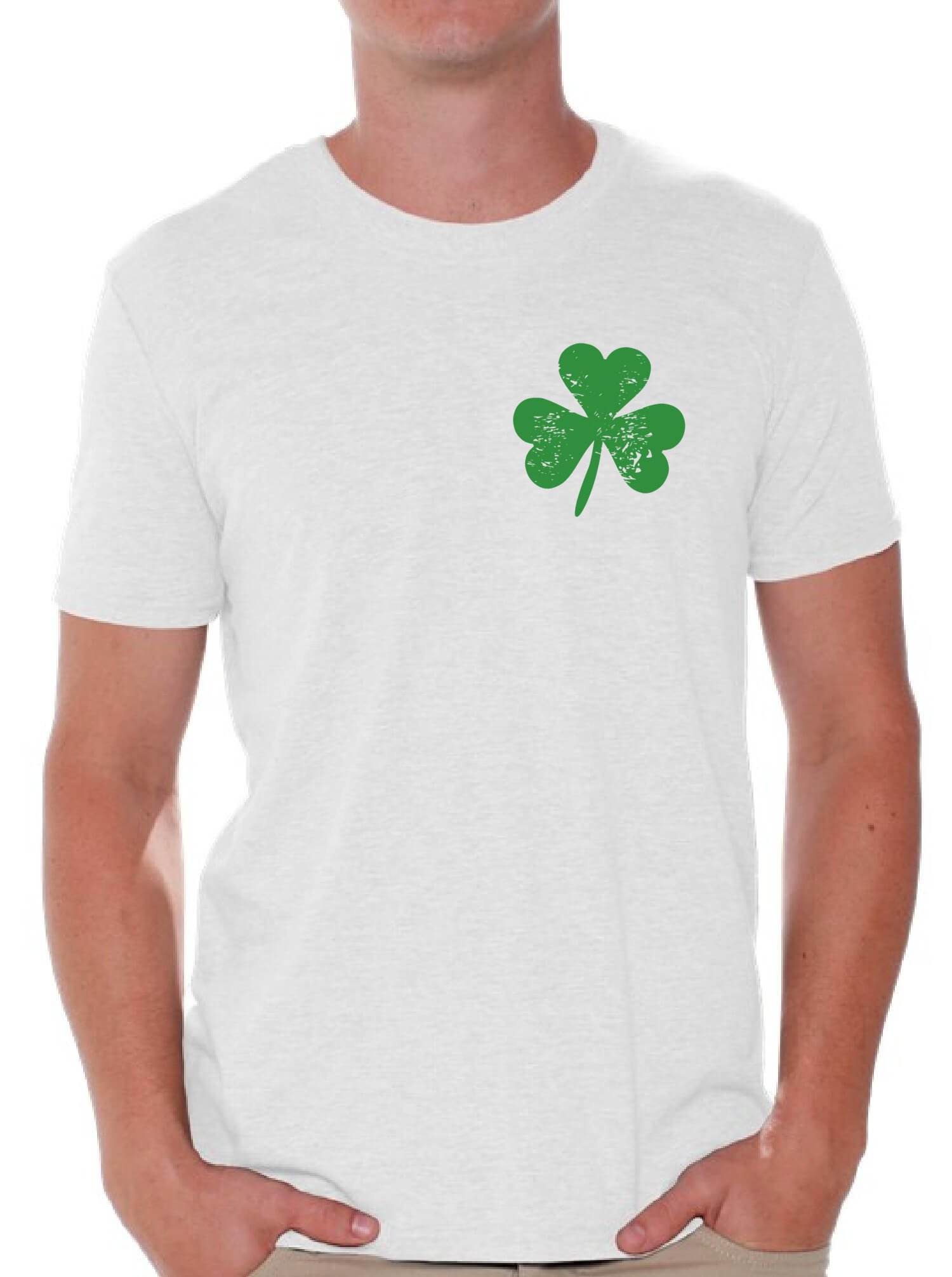 Awkward Styles Shamrock Pocket Men's Lucky T-Shirt for St. Patrick's Day - Comfortable Casual Wear for Irish Festivals & Pub Celebrations