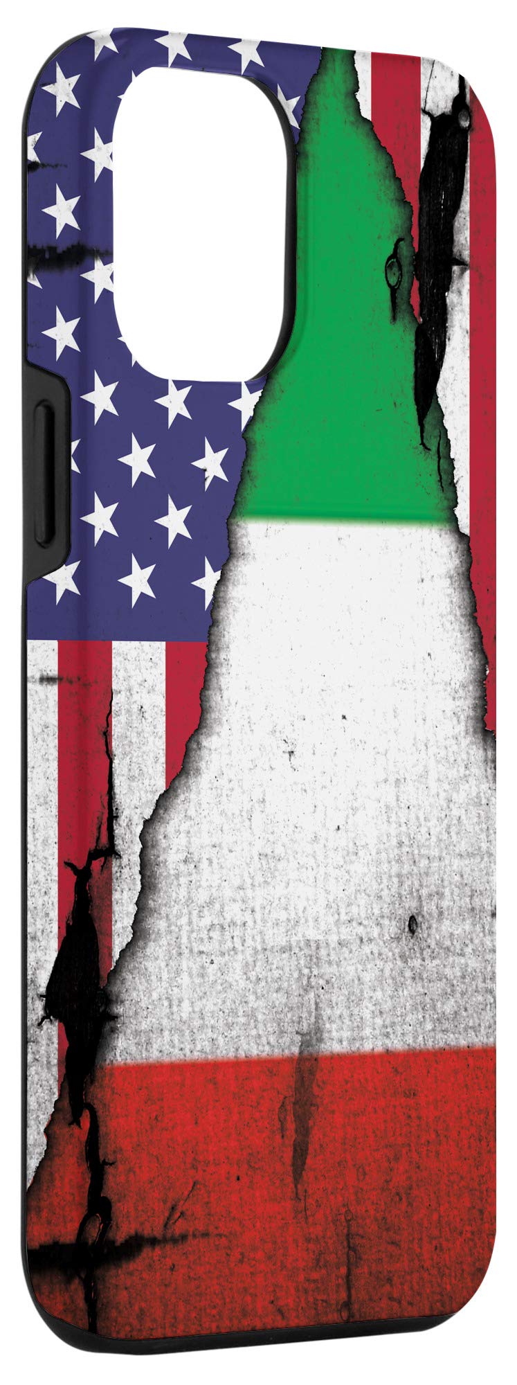 iPhone 12 Pro Max Case with USA & Italy Flag Design - Vintage Distressed Italian Pride Phone Cover for Travel, Sports Events & National Celebrations