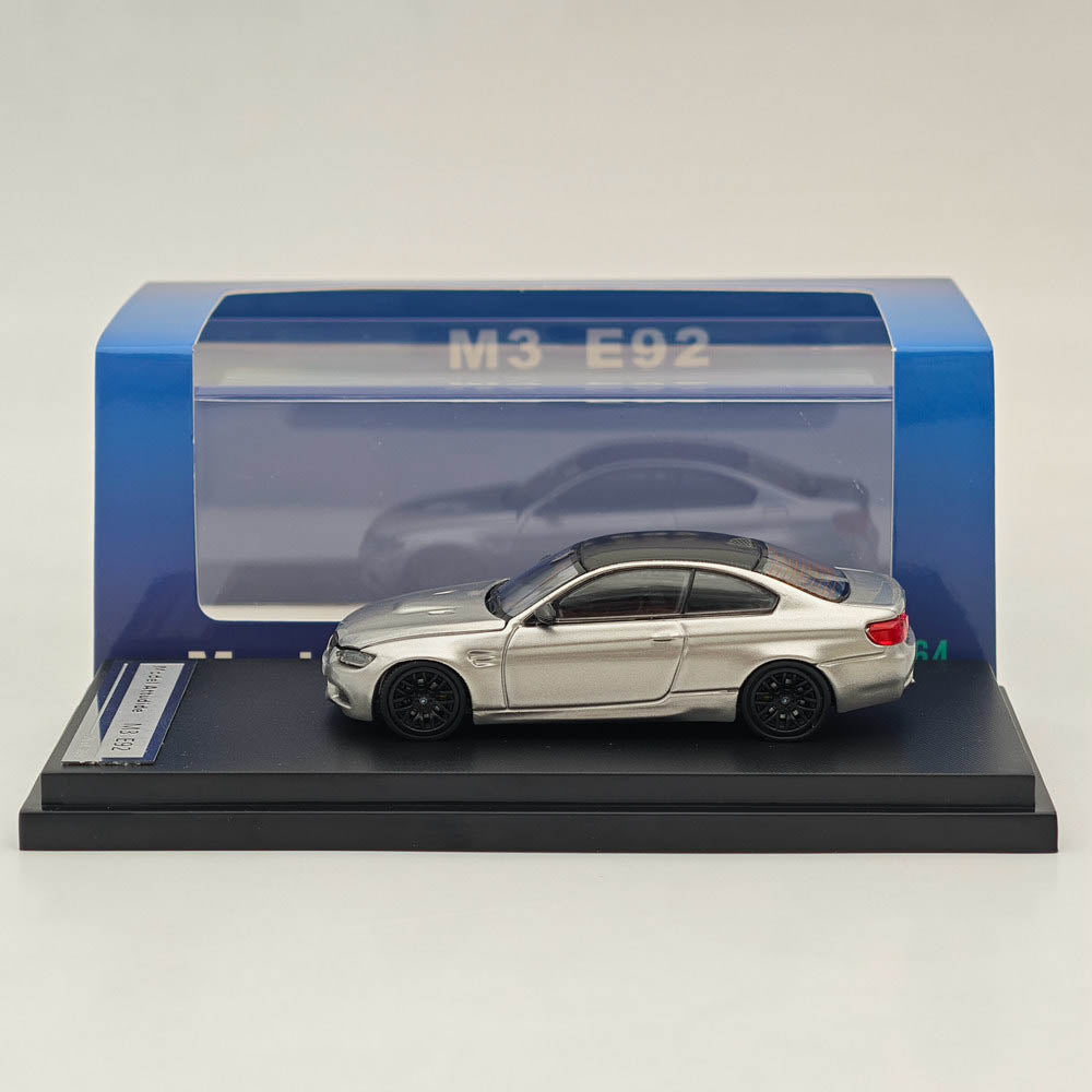 1/64 Scale Diecast Model - BMW E92 M3 Silverstone Gray - Collectible Miniature Car for Display & Racing Simulation - Perfect for Car Enthusiasts & Model Collectors