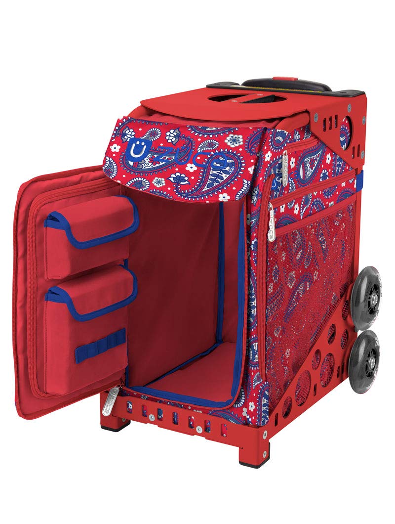 Zuca Sport Bag - Red Paisley Design with Pink Frame | Durable Gym Bag for Yoga, Fitness & Travel | Perfect for Athletes & Active Lifestyles