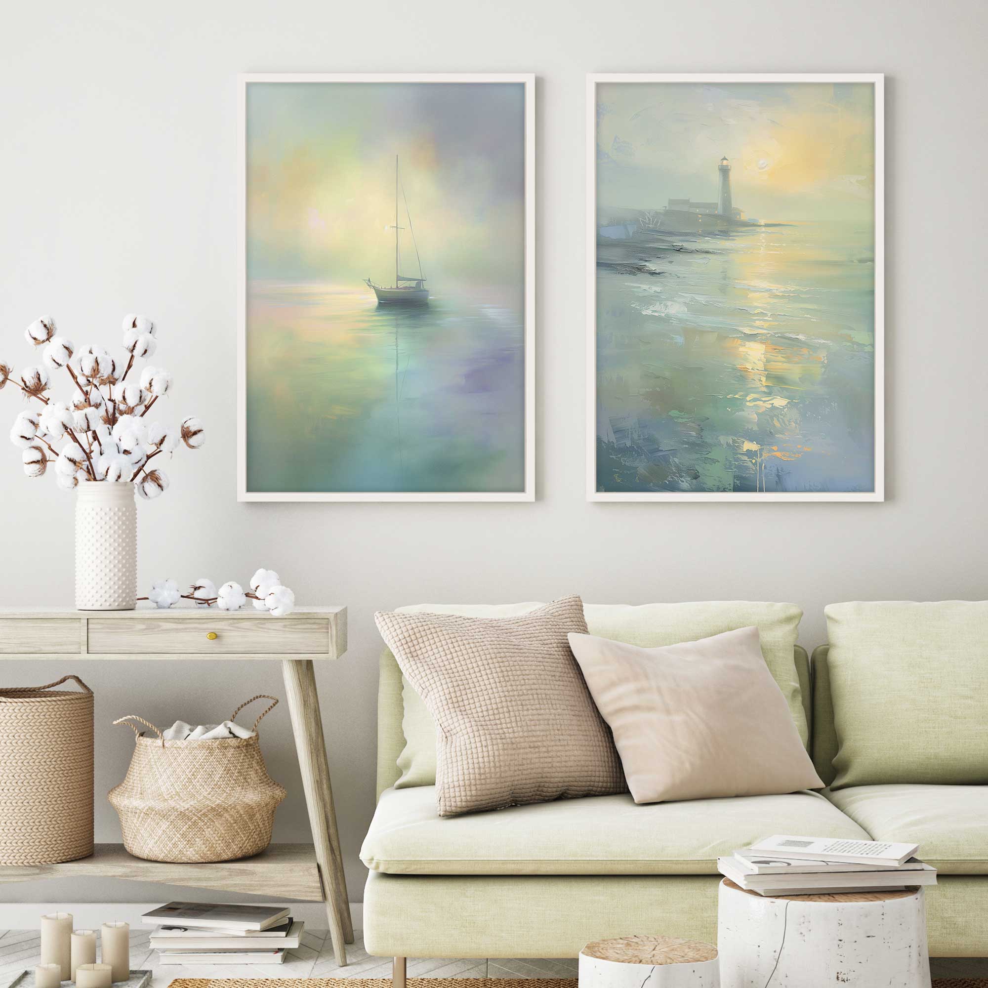 Guiding Light Wall Art Set of 2 - Premium Archival Matte Paper Prints - Perfect for Home Decor, Office & Meditation Spaces