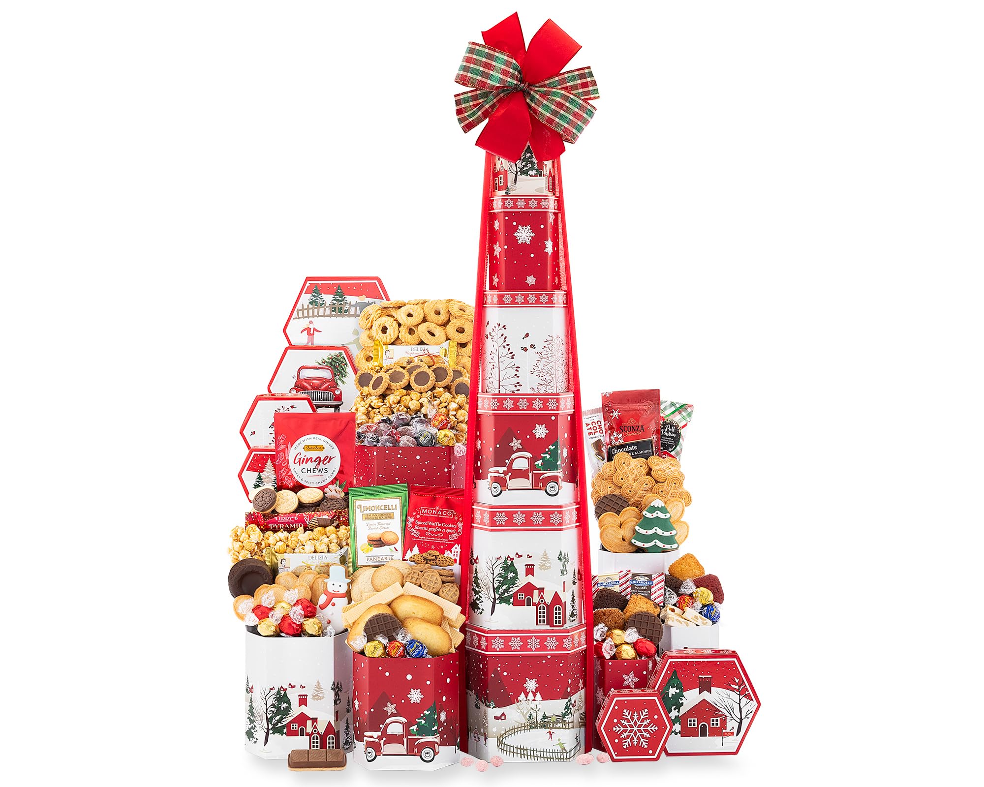 Premium Wine Country Gift Basket - Winter Cheer Gift Tower with Assorted Fine Wines & Gourmet Treats | Perfect for Holiday Gifting, Corporate Presents & Wine Lover Surprises