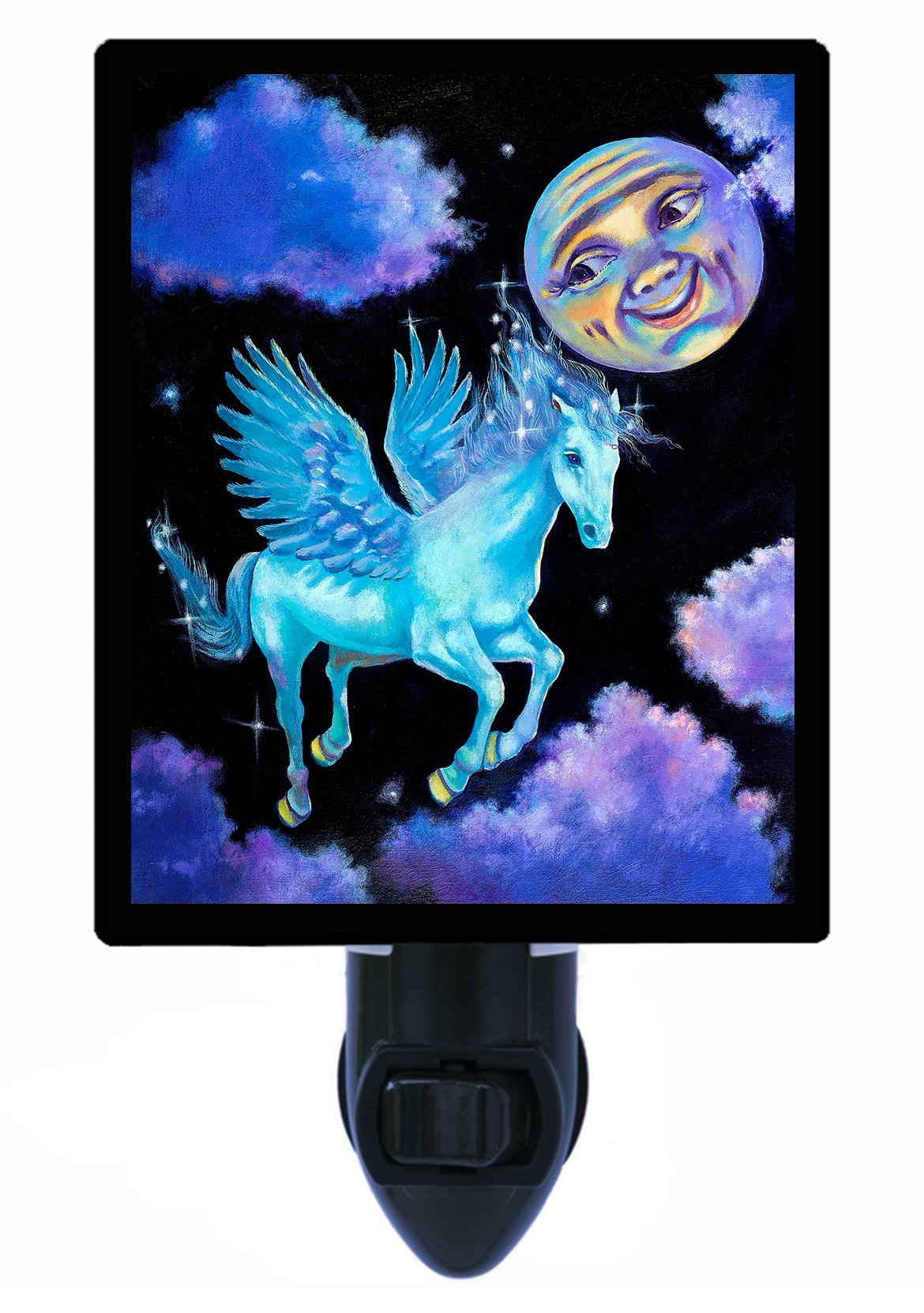 Fantasy LED Night Light - Moon & Pegasus Design for Kids Room, Nursery, Bedroom | Soothing Night Light for Sleep, Relaxation, and Decor