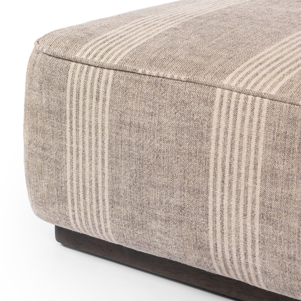 Sinclair Square Ottoman Manchester Flint - Modern Storage Ottoman with Tufted Upholstery for Living Room, Bedroom & Home Decor